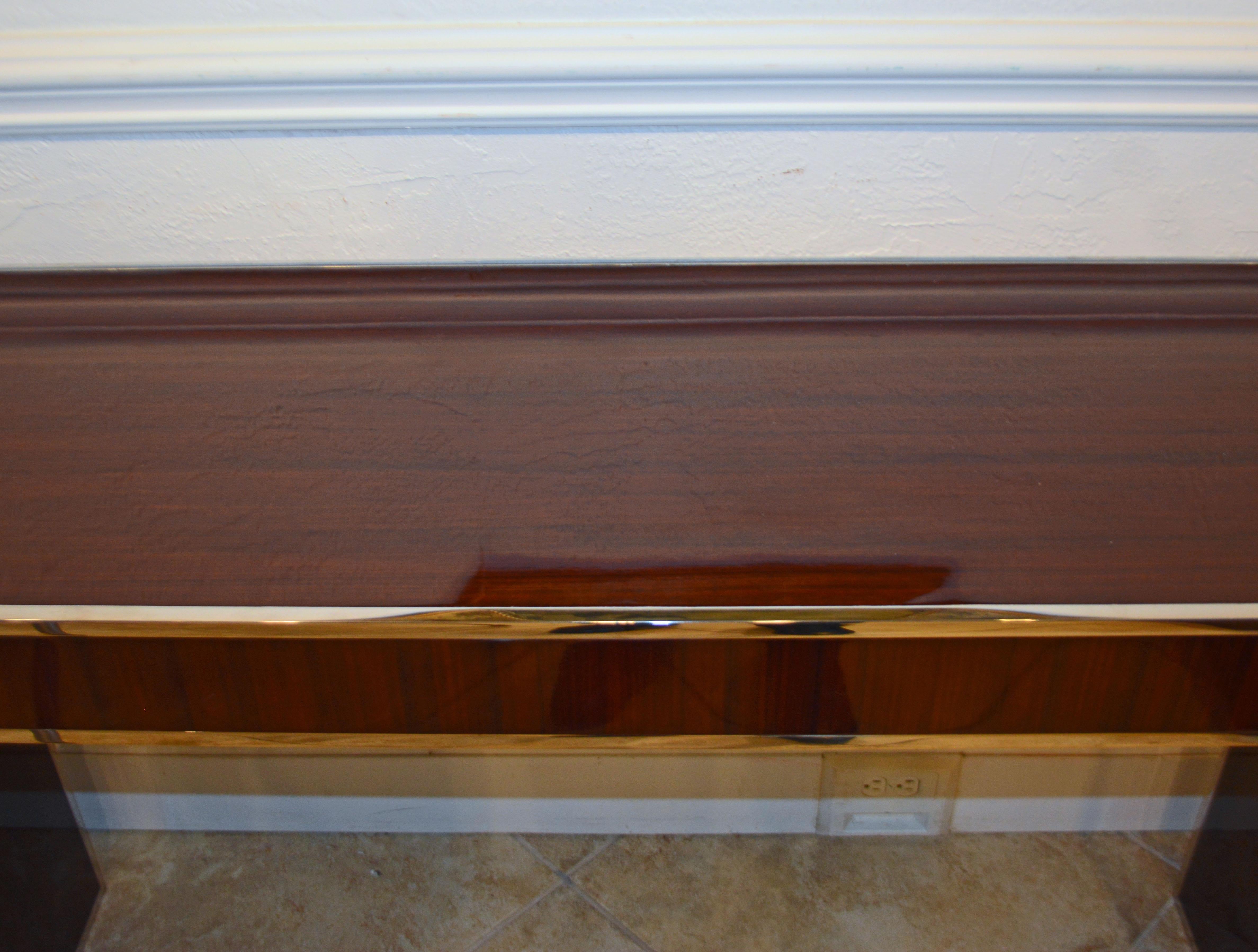 Rosewood and Polished Steel Console Table by Michael Kirkpatrick for Bolier 1