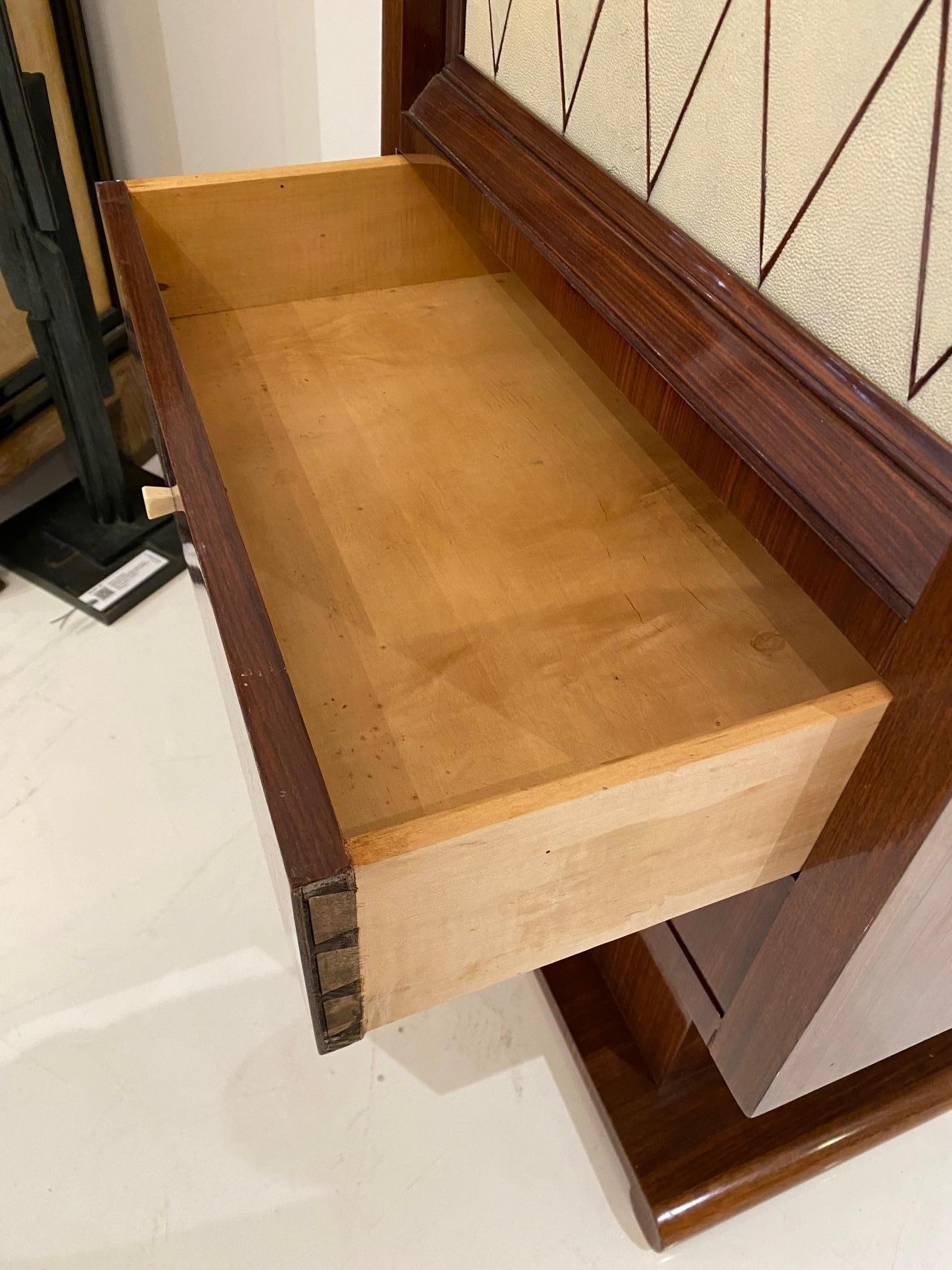 Rosewood and Shagreen Art Deco Cabinet For Sale 9