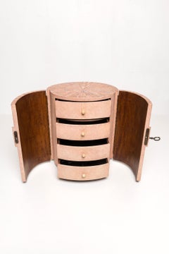 Rosewood and Shagreen Covered Jewelry Cabinet by R & Y Augousti, Paris