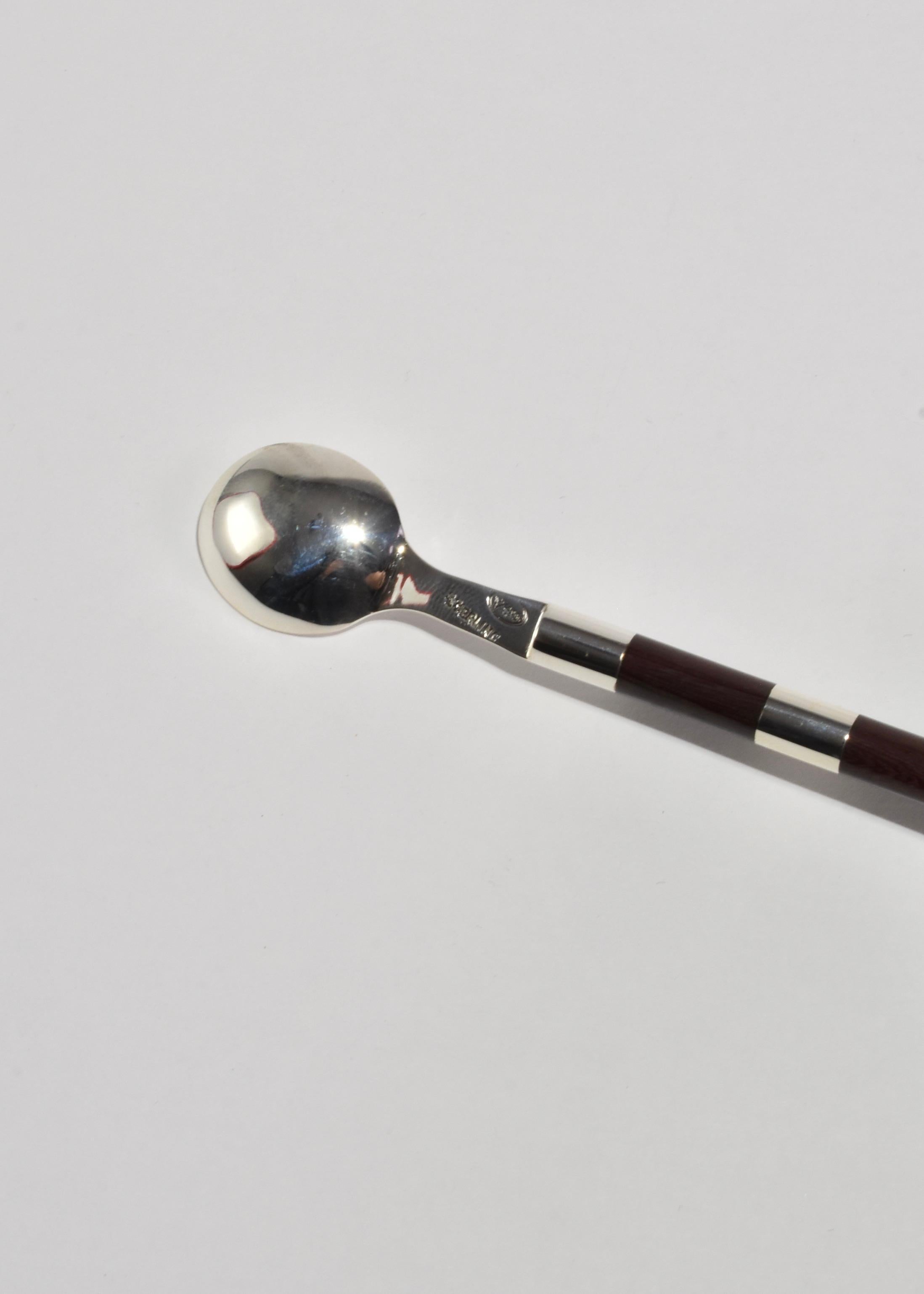 Rosewood and Silver Coffee Spoons For Sale 1