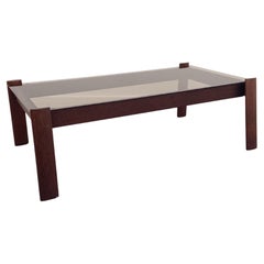 Rosewood and Smoked Glass Coffee Table by Percival Lafer, 1960s
