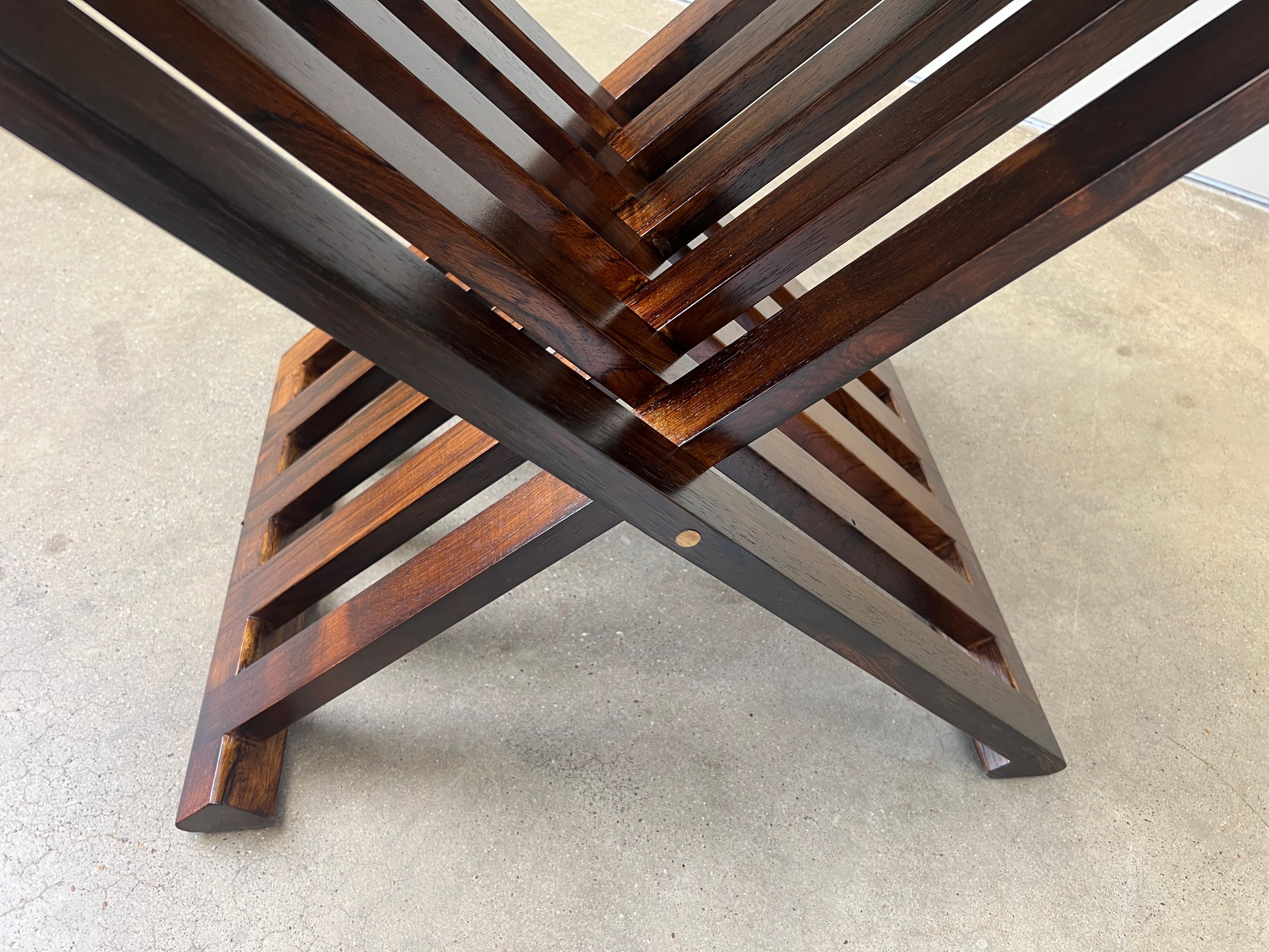 Table à base en X en bois de rose et pierre d'Edward Wormley pour Dunbar en vente 15