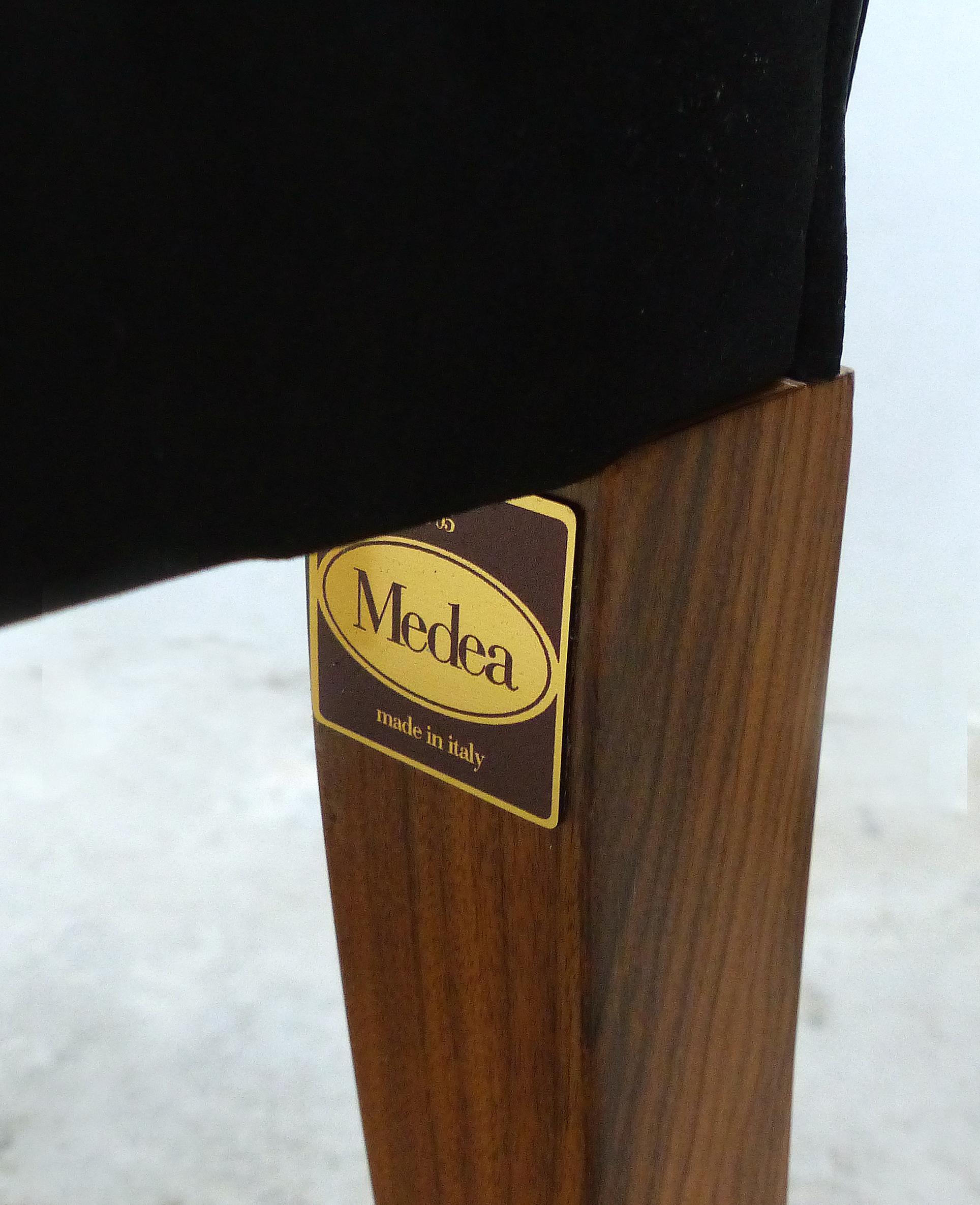 Medea 'Italy Rosewood and Suede Dining Chairs, Set of Eight For Sale 7