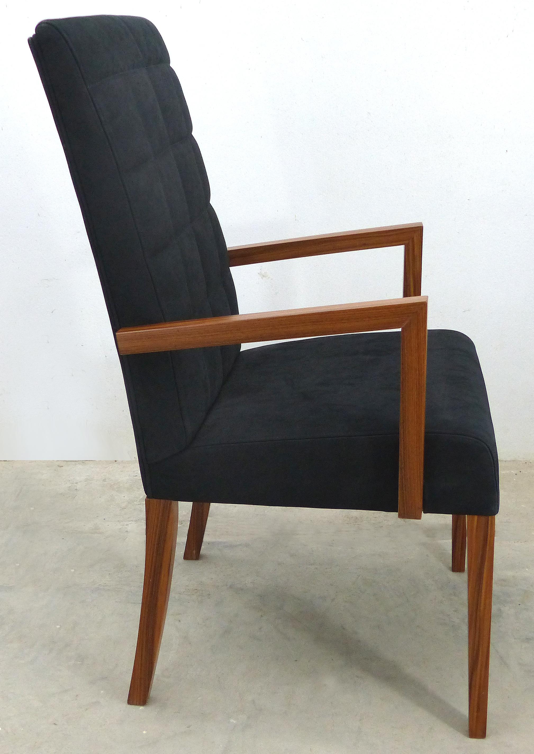 Italian Medea 'Italy Rosewood and Suede Dining Chairs, Set of Eight For Sale