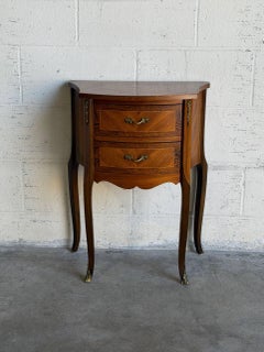 Rosewood and Teak 2-Drawer Entry Table with Cabriole Legs Denmark 1960s