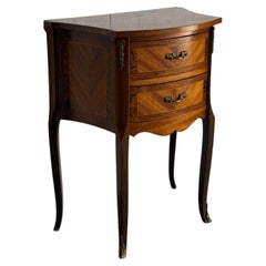 Rosewood and Teak 2-Drawer Entry Table with Cabriole Legs Denmark 1960s