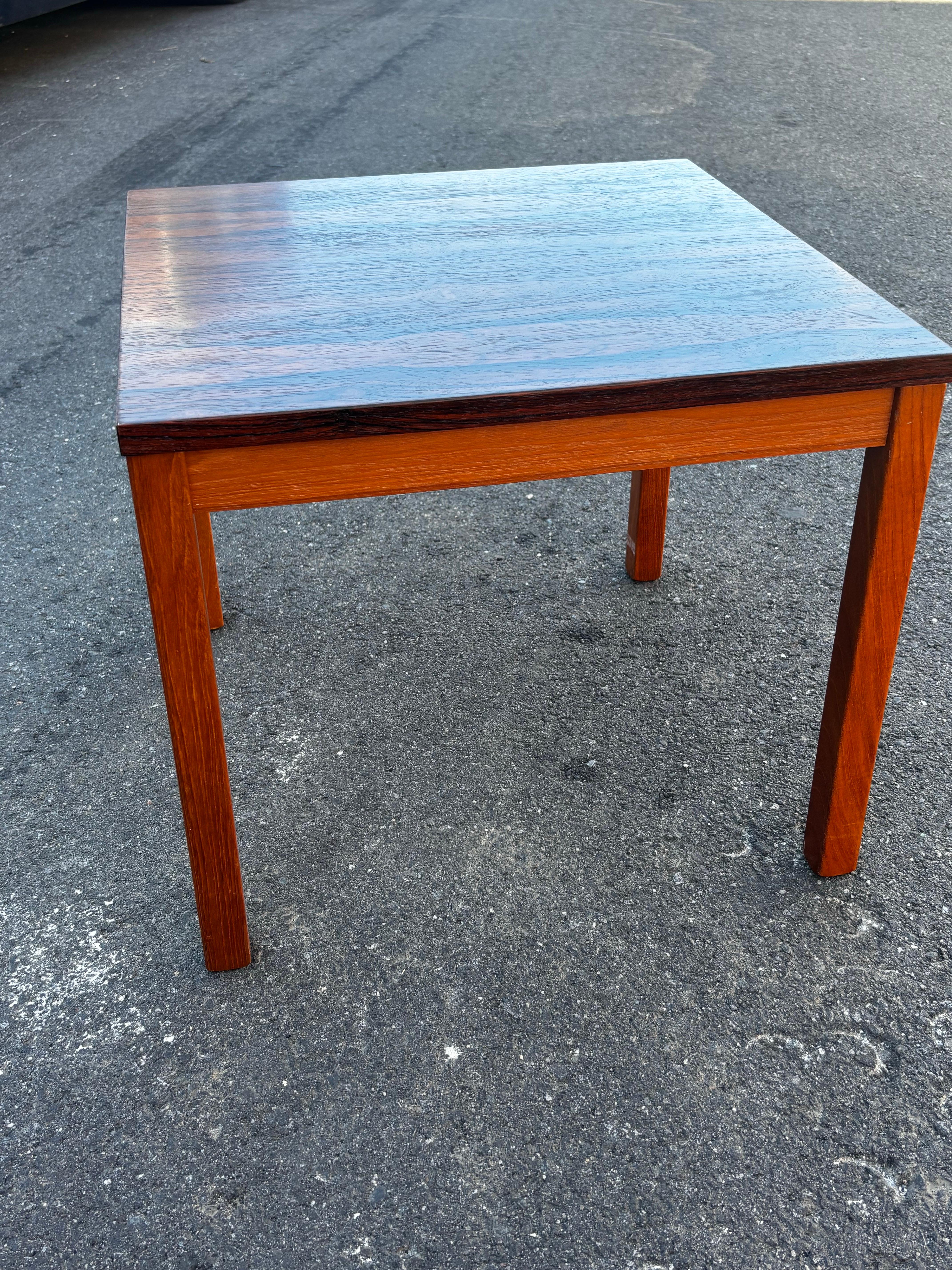 20th Century Rosewood and Teak Side Table For Sale