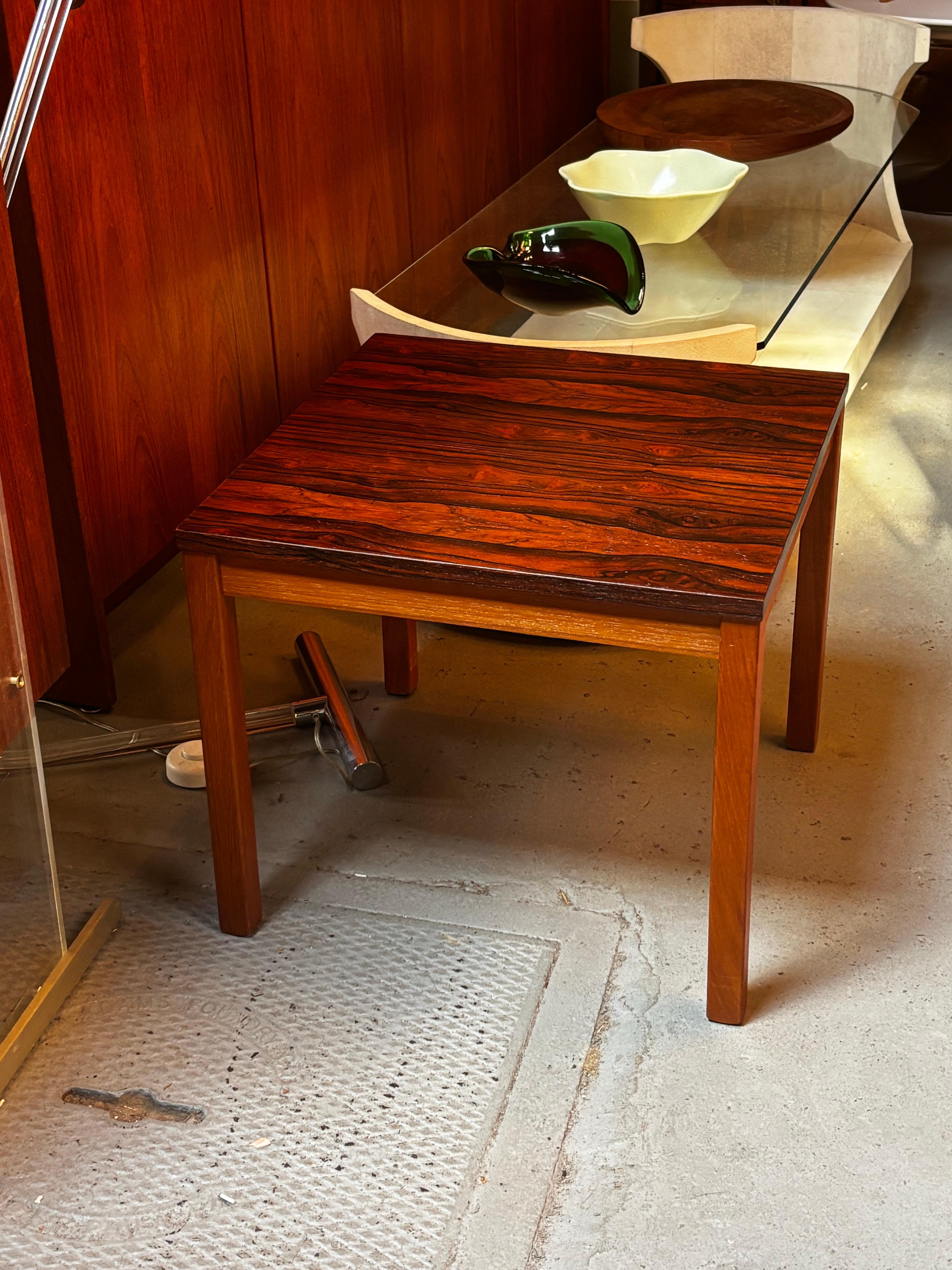 Rosewood and Teak Side Table For Sale 1