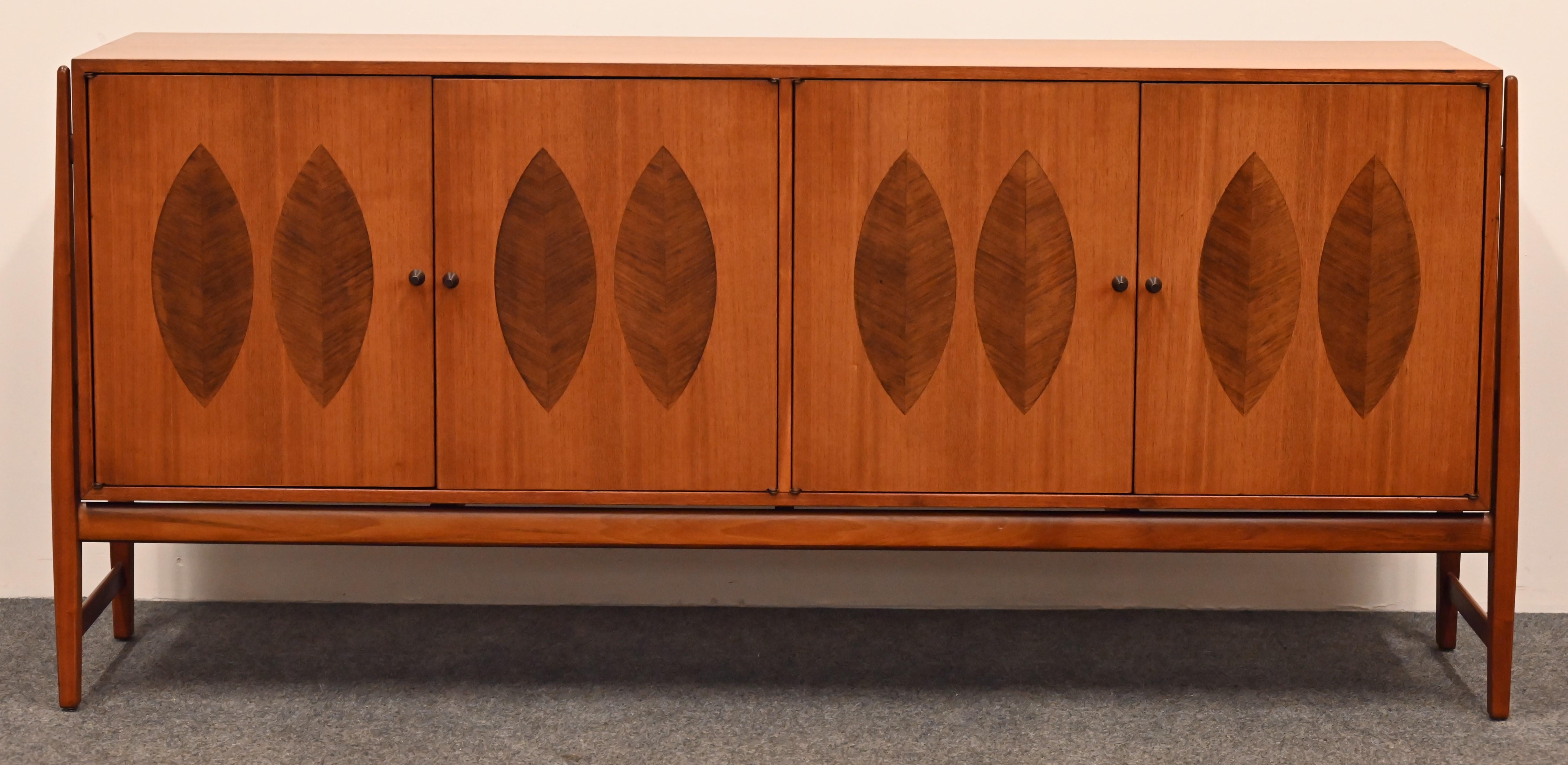 Mid-Century Modern Rosewood and Walnut Credenza designed by Kipp Stewart for Calvin, 1960s