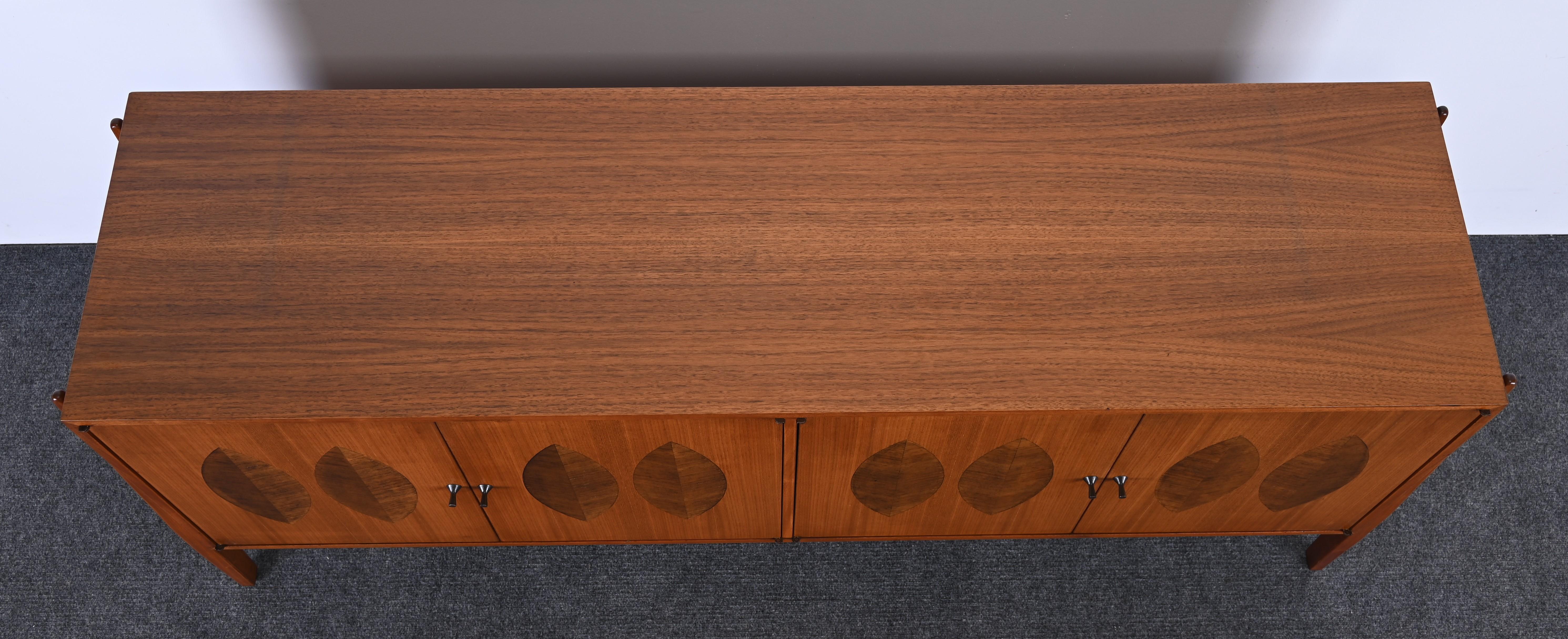 Mid-20th Century Rosewood and Walnut Credenza designed by Kipp Stewart for Calvin, 1960s