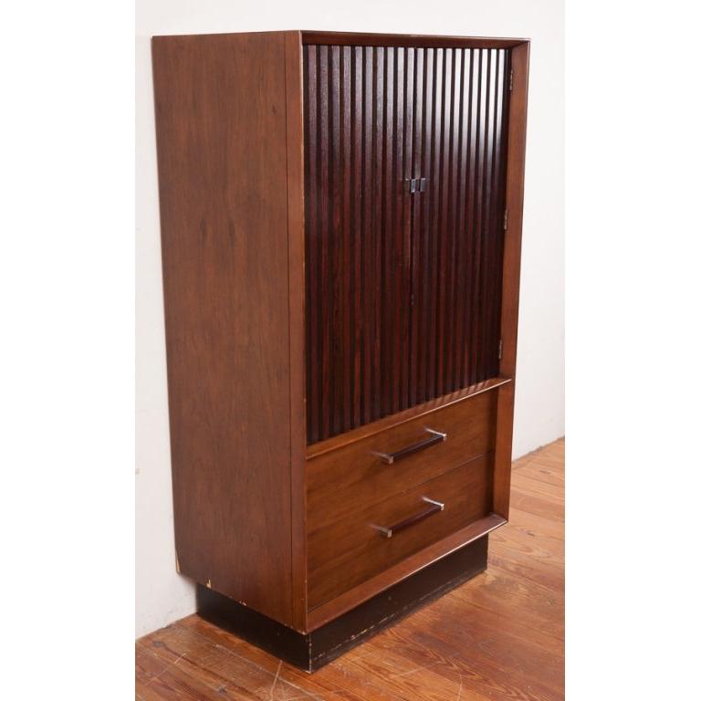 Rosewood and Walnut Gentleman's Wardrobe Dresser by Lane, circa 1965 at