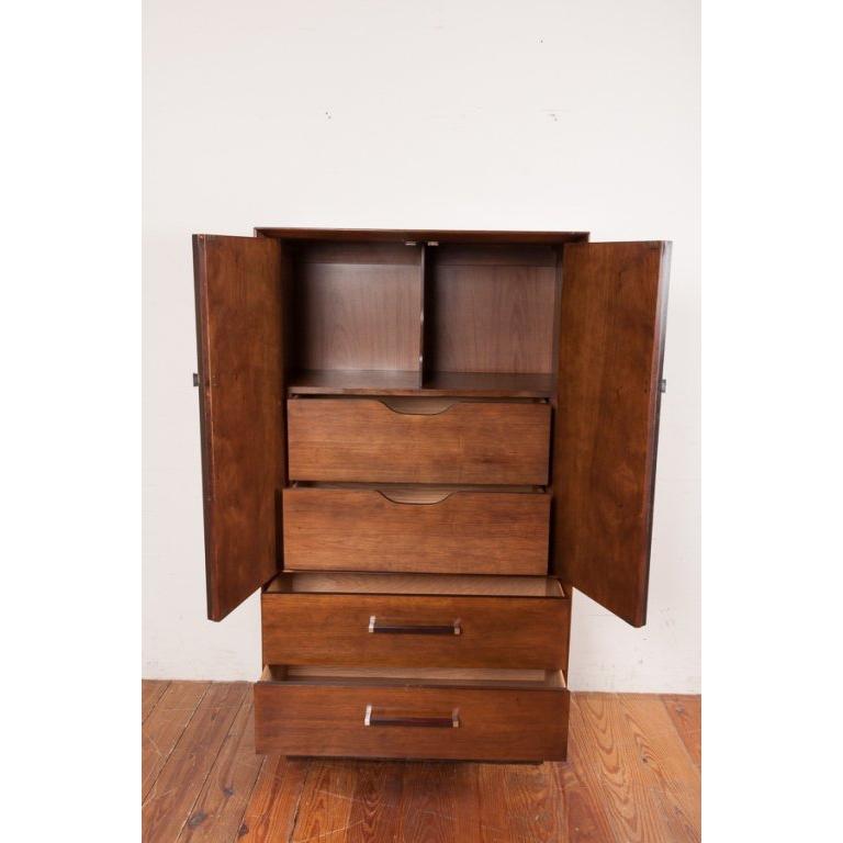 Rosewood and Walnut Gentleman's Wardrobe Dresser by Lane, circa 1965 at