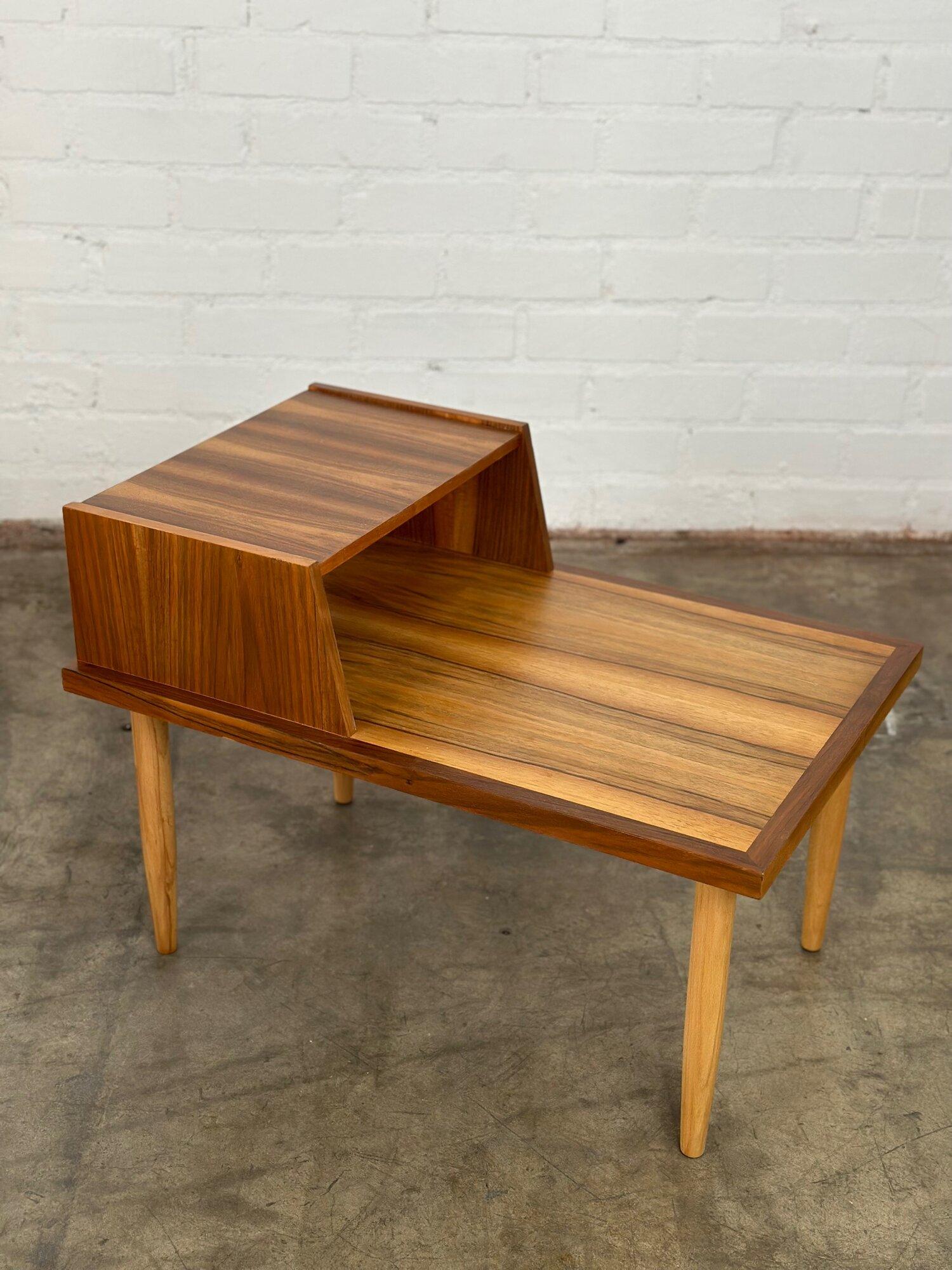 Rosewood and Walnut Side Tables, Pair For Sale 6