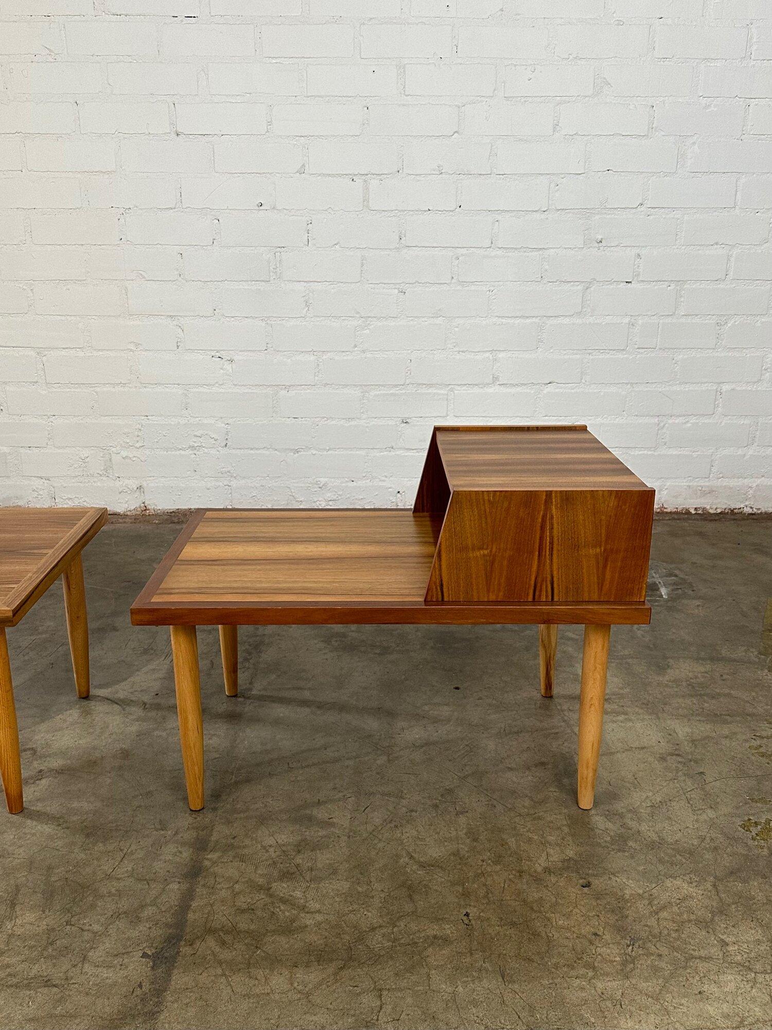 Rosewood and Walnut Side Tables, Pair For Sale 8