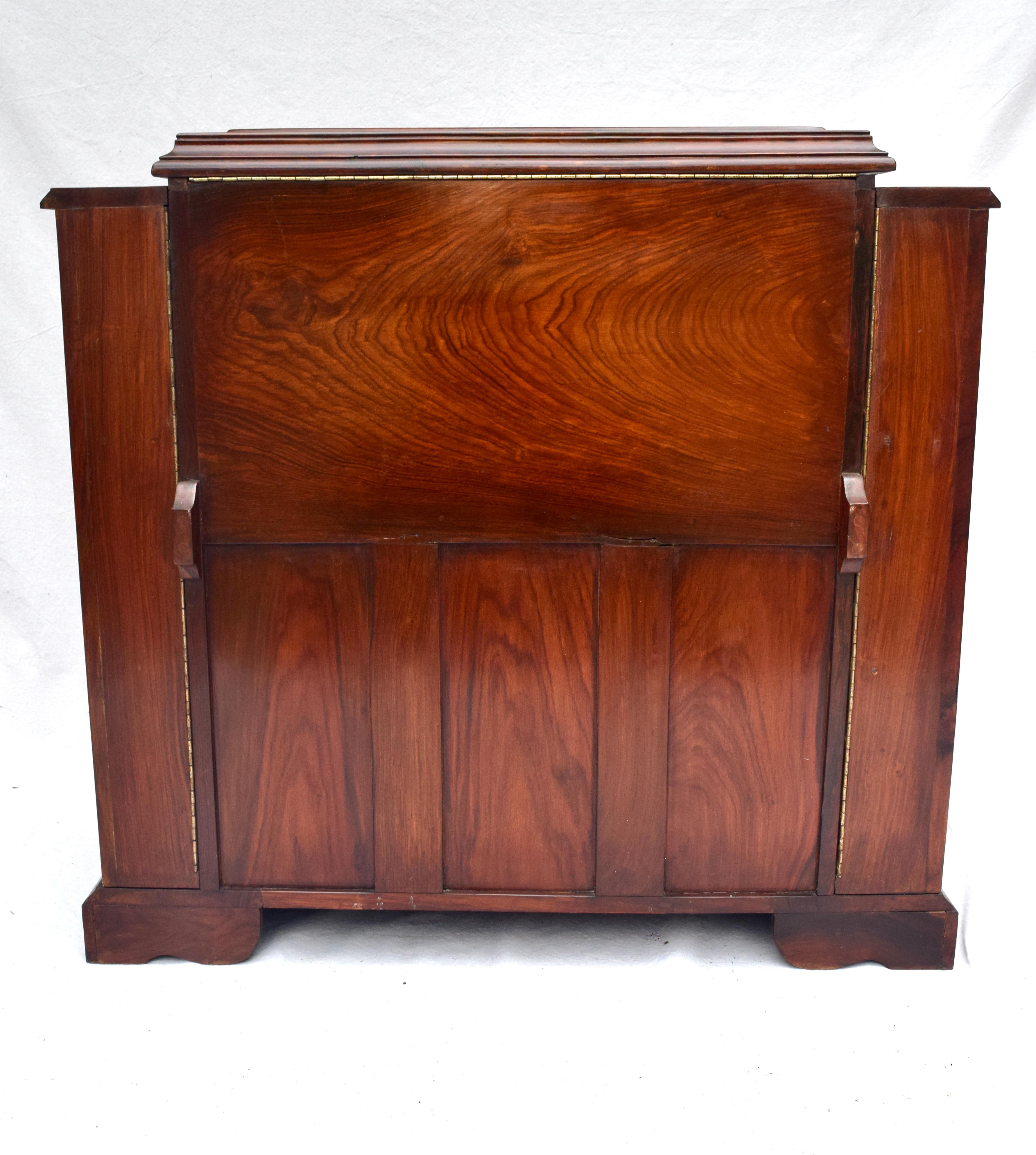 Rosewood Anglo Indian Dry Bar or Display Cabinet by M. Hayat & Bros. Ltd For Sale 3