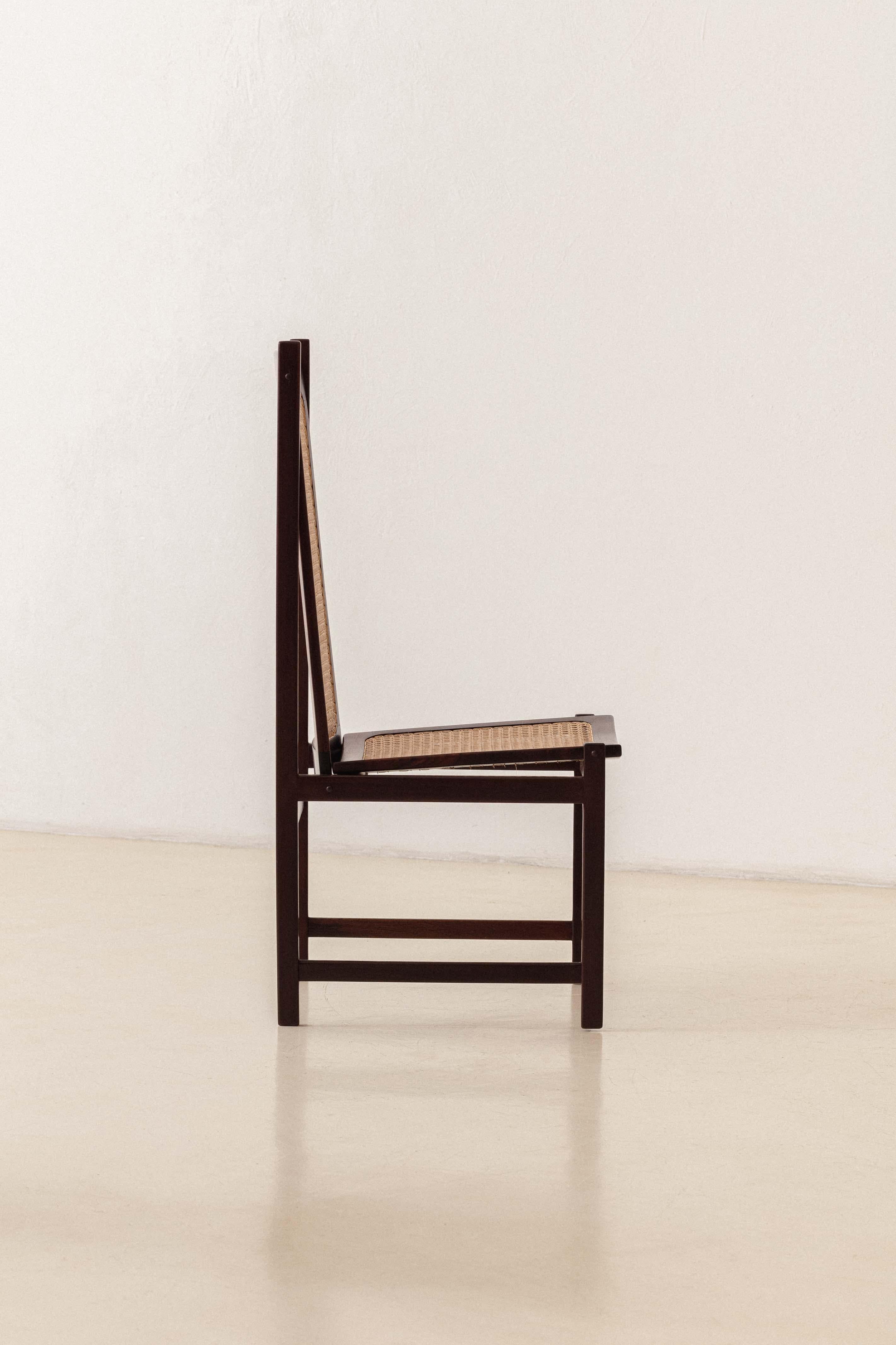 Rosewood ans Cane Dining Chairs by Fatima Arquitetura Interiores (FAI), 1960s For Sale 3