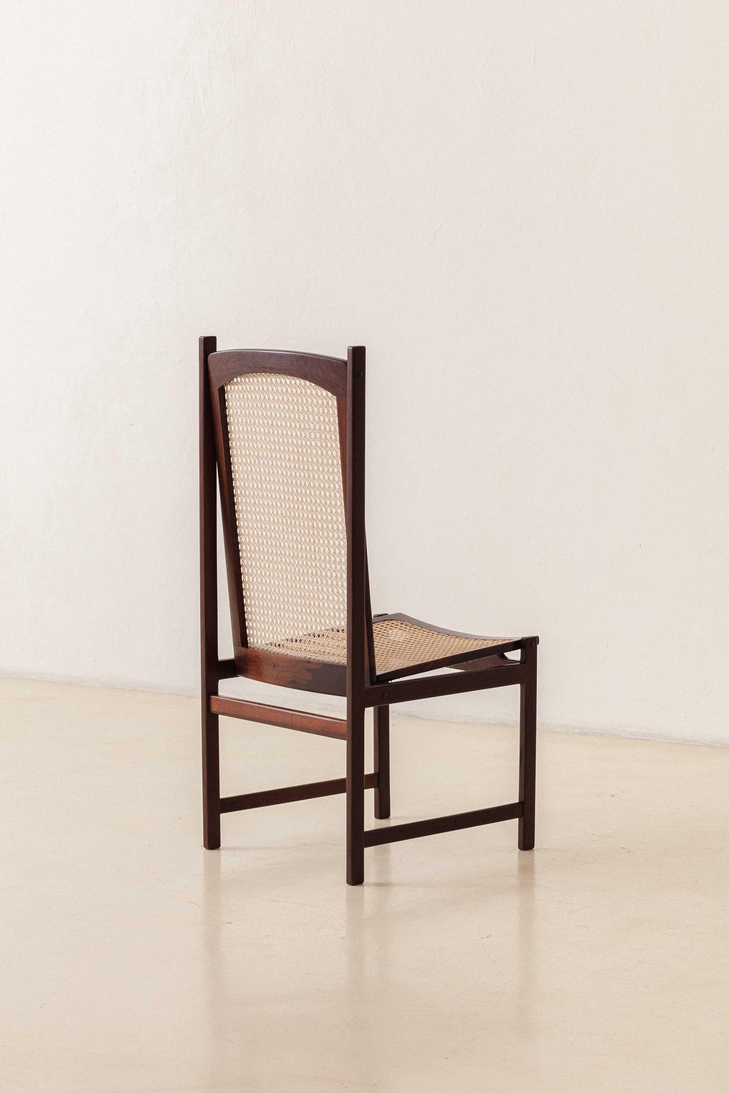 Rosewood ans Cane Dining Chairs by Fatima Arquitetura Interiores (FAI), 1960s For Sale 5