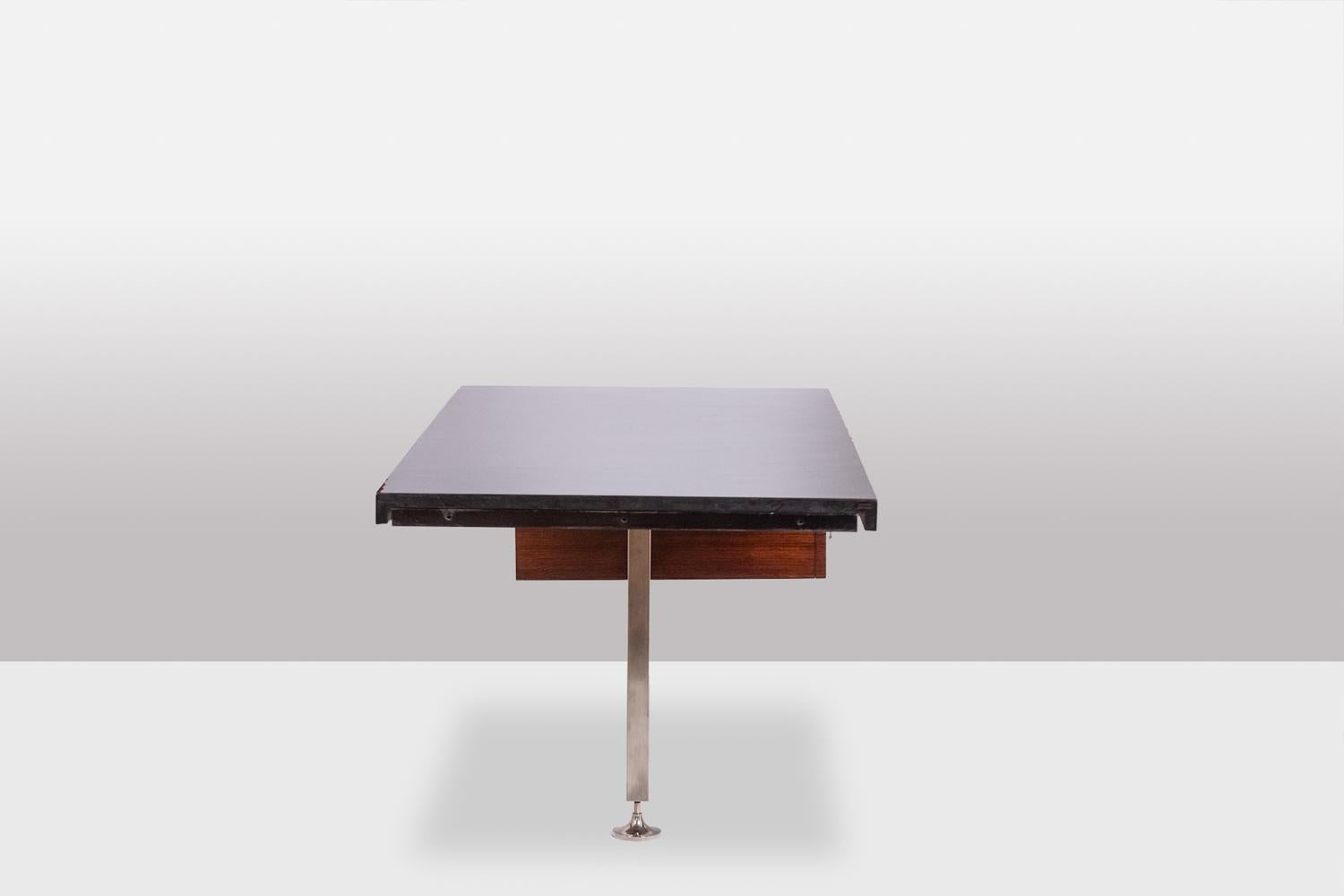 Rosewood applique desk. 1970s. For Sale 1