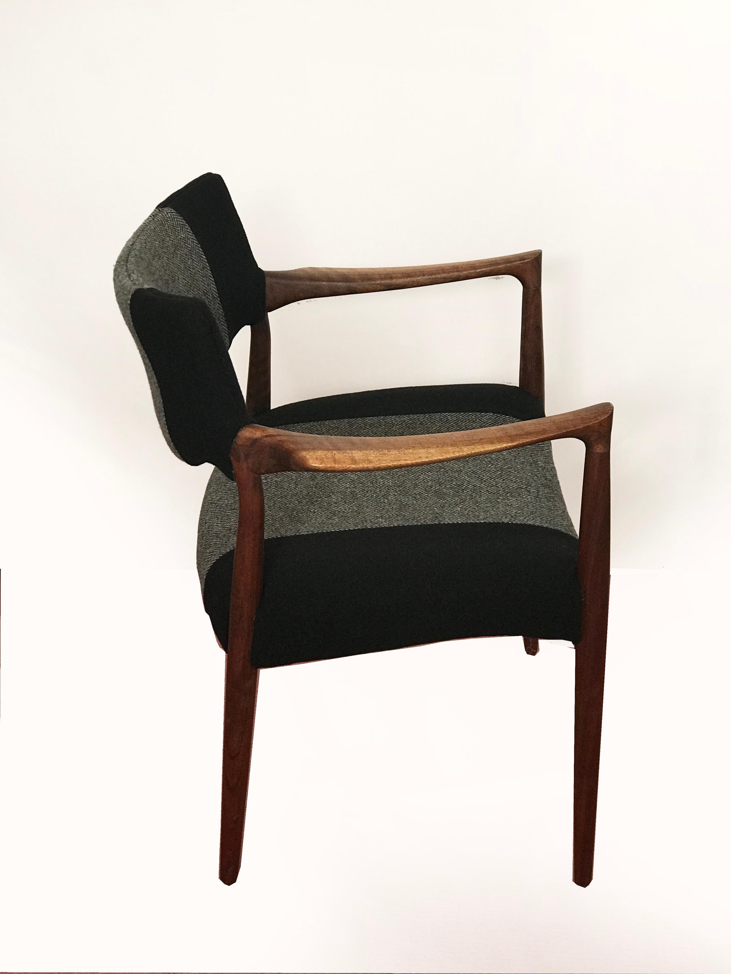 Wool Rosewood Armchair, 1960s For Sale