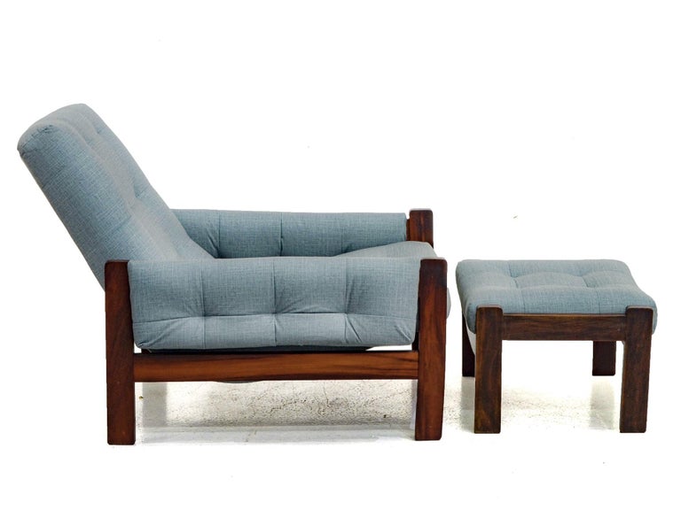 Rosewood Armchair and Ottoman, by Móveis Cimo, Brazilian Mid-Century Modern  at 1stDibs