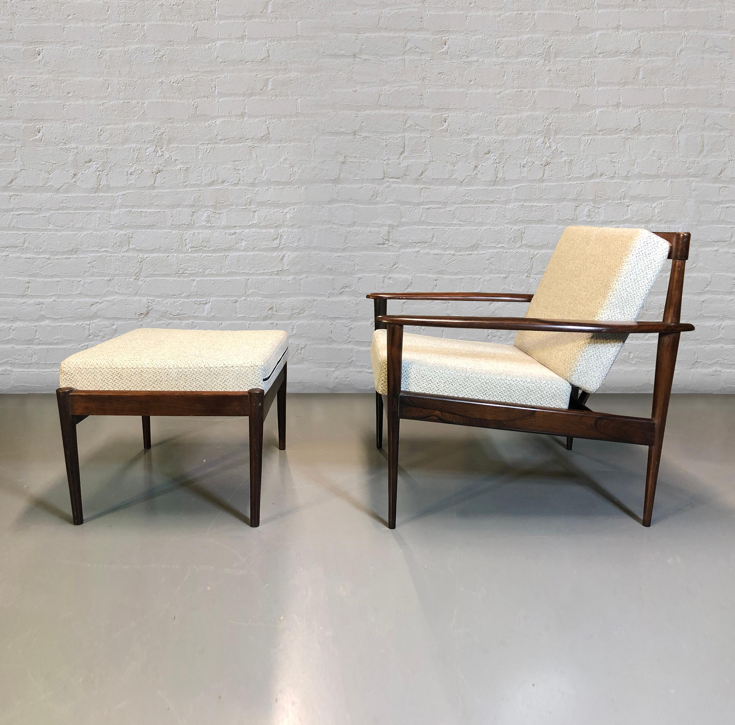Hand-Crafted Armchair and Ottoman, by Rino Levi, Brazil, 1960s