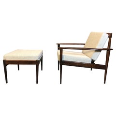 Rosewood Armchair and Ottoman, by Rino Levi, Brazil, 1960s