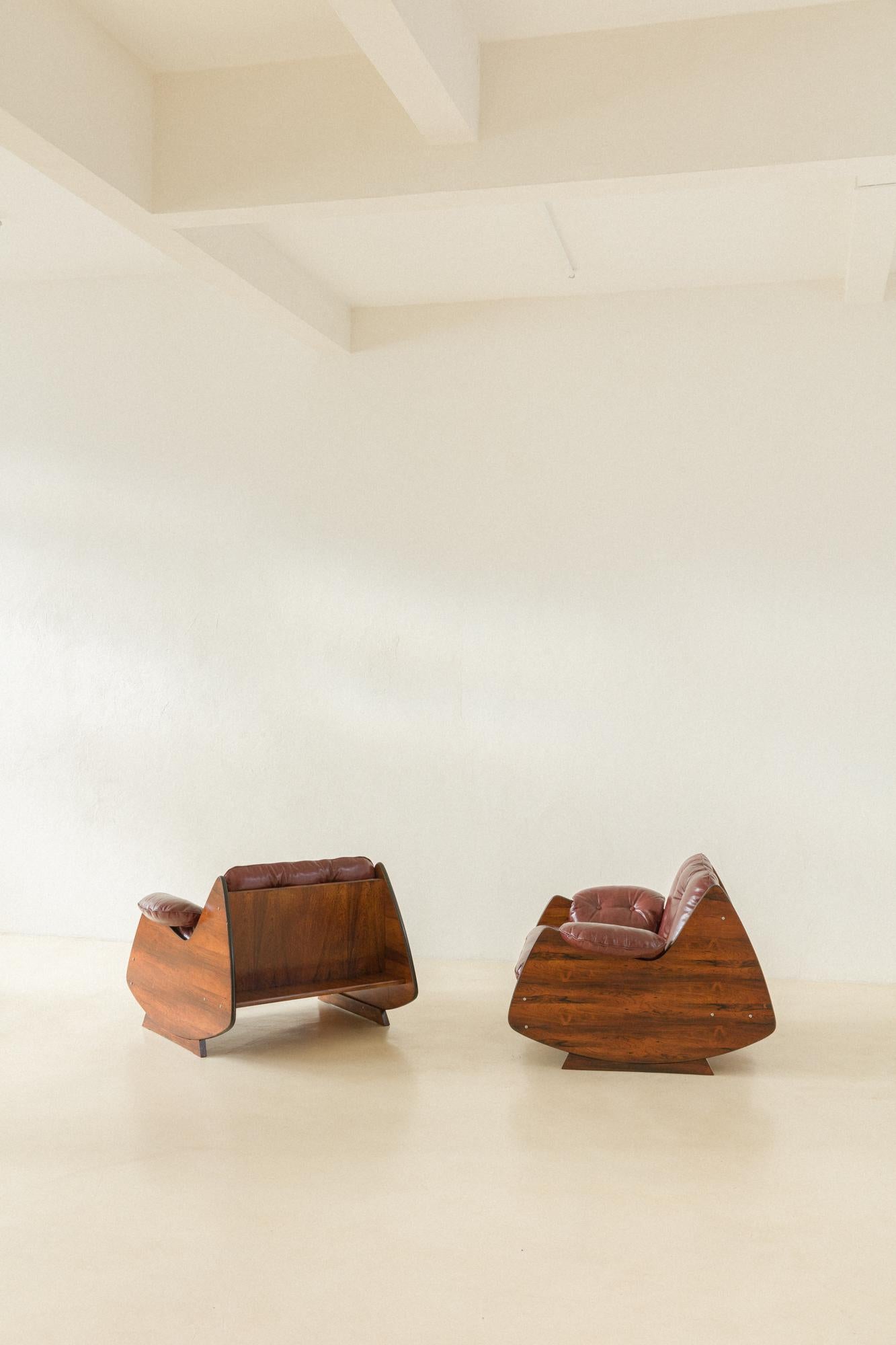 Mid-Century Modern Rosewood Armchairs attributed to Jorge Zalszupin, 1960s, Brazilian Midcentury
