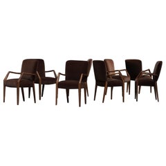 Rosewood Armchairs in Mohair, Set of 8
