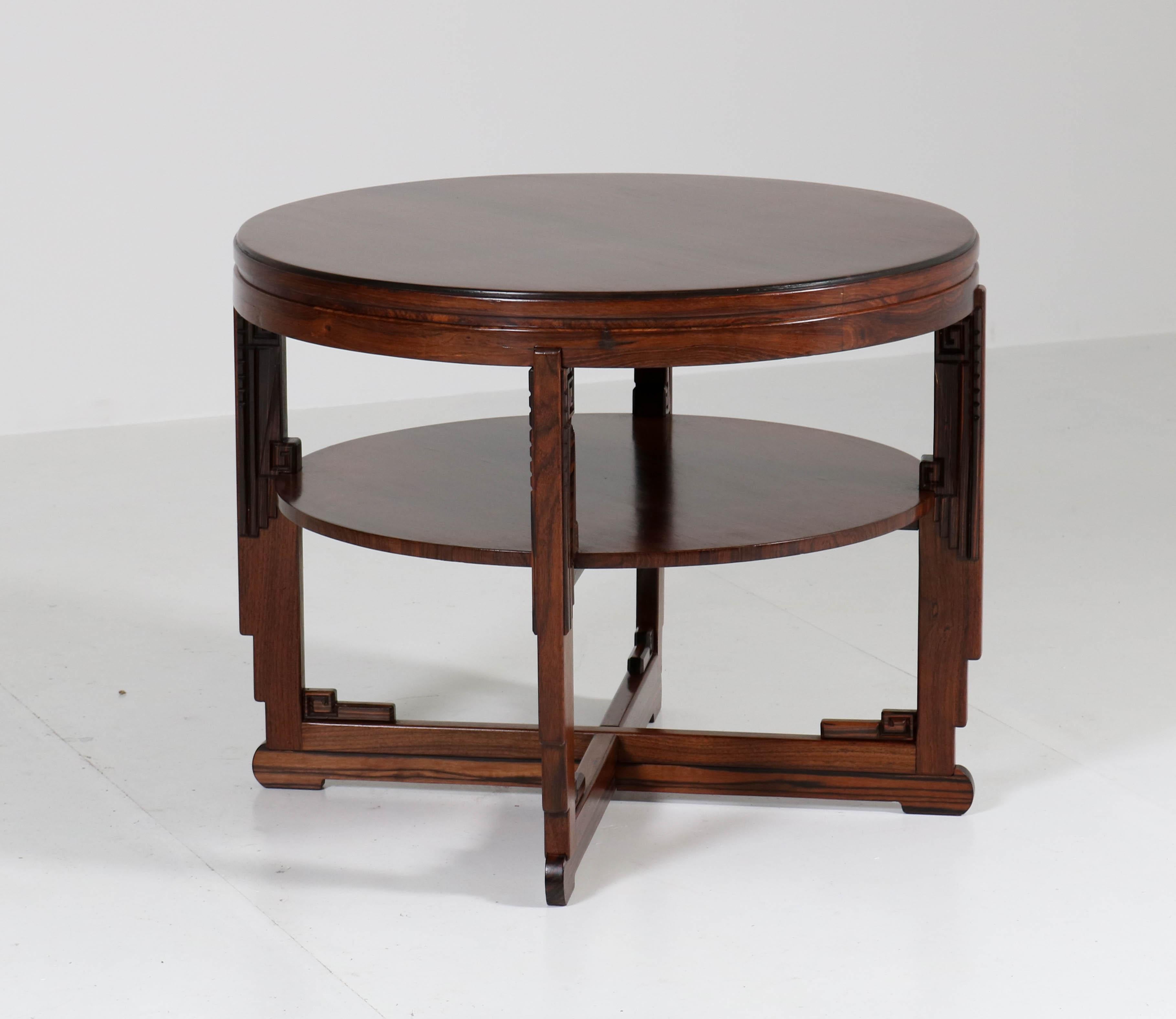 Macassar Rosewood Art Deco Amsterdam School Coffee Table by Max Coini Amsterdam, 1920s