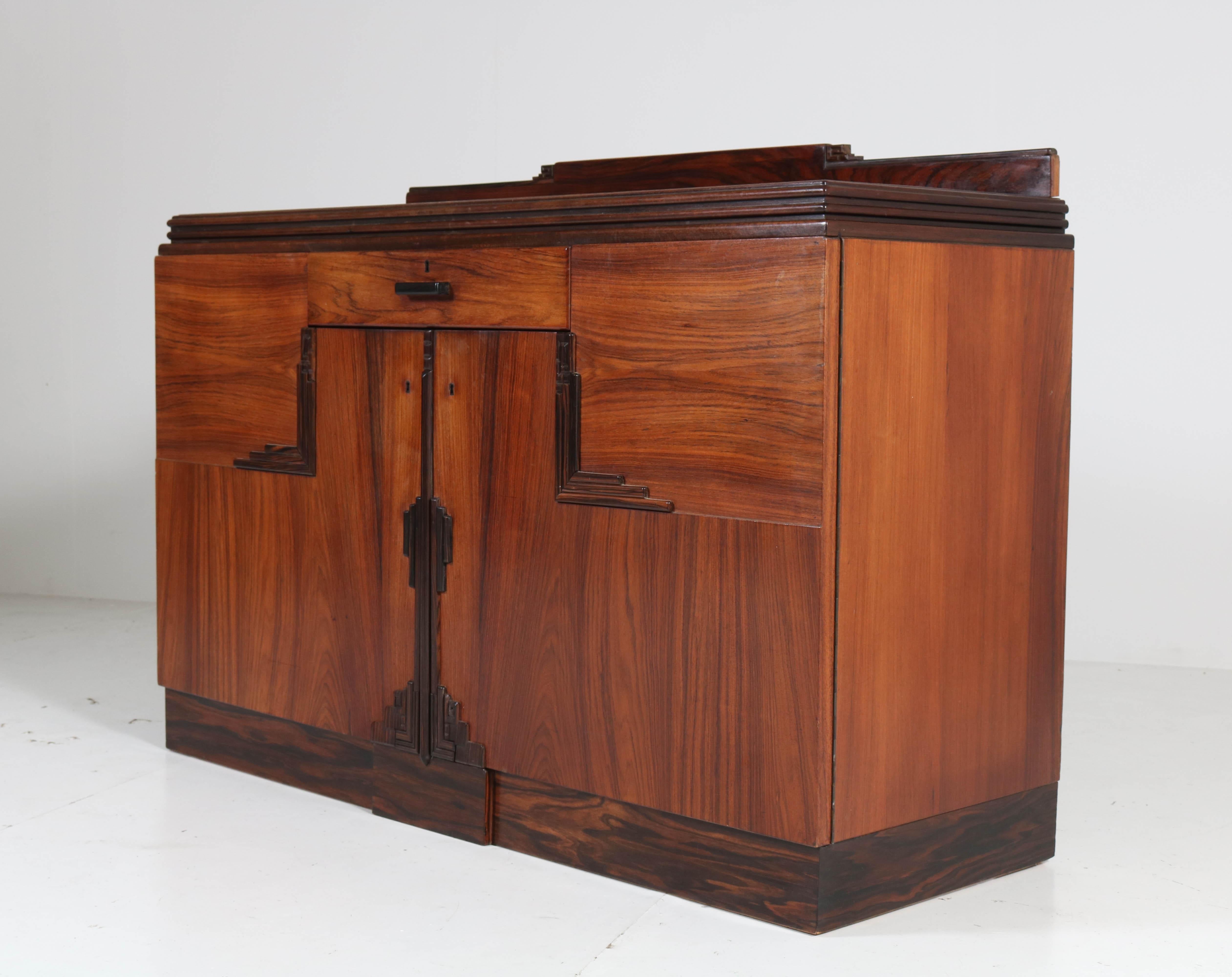 Early 20th Century Rosewood Art Deco Amsterdam School Credenza or Sideboard by Fa. Drilling, 1920s