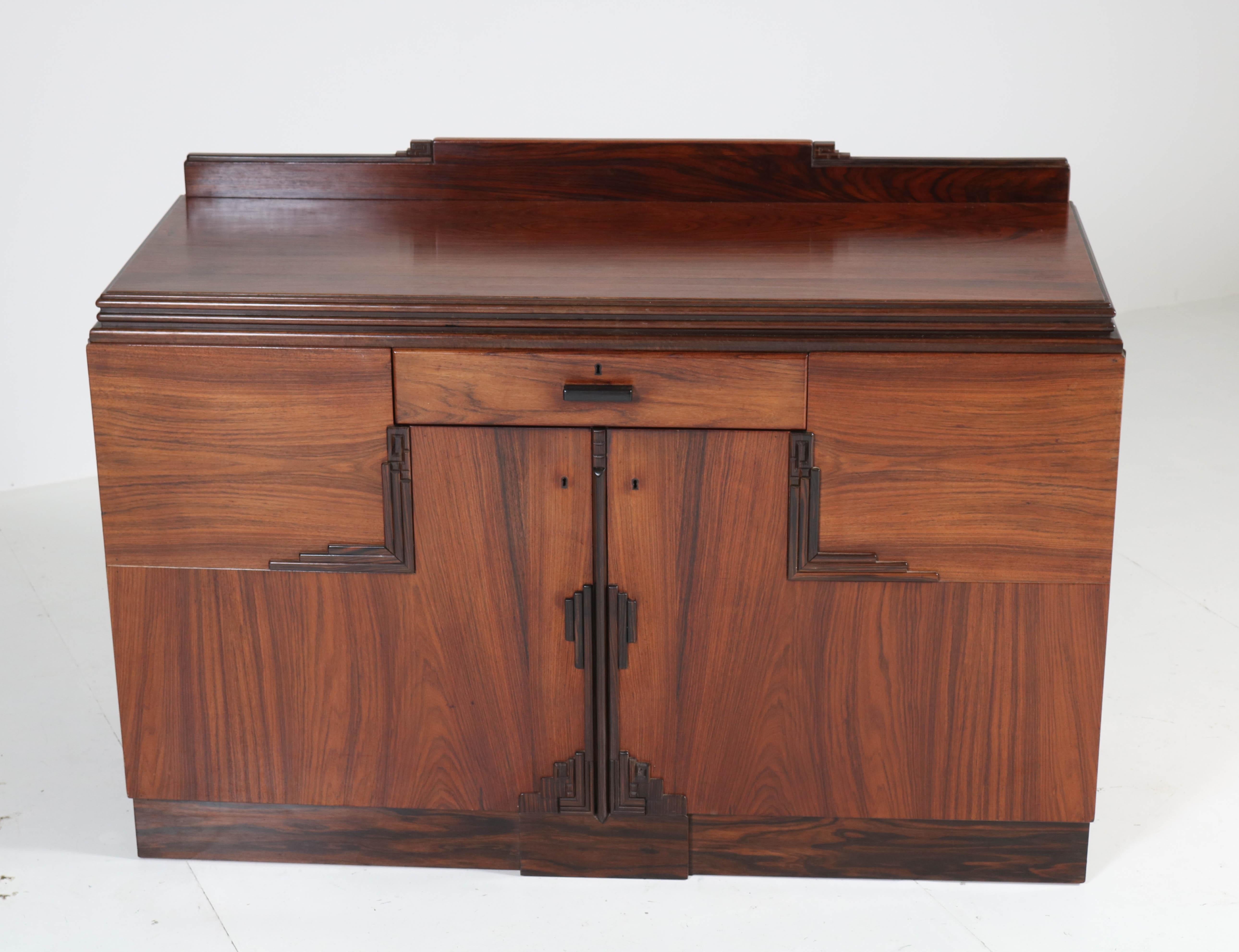 Macassar Rosewood Art Deco Amsterdam School Credenza or Sideboard by Fa. Drilling, 1920s