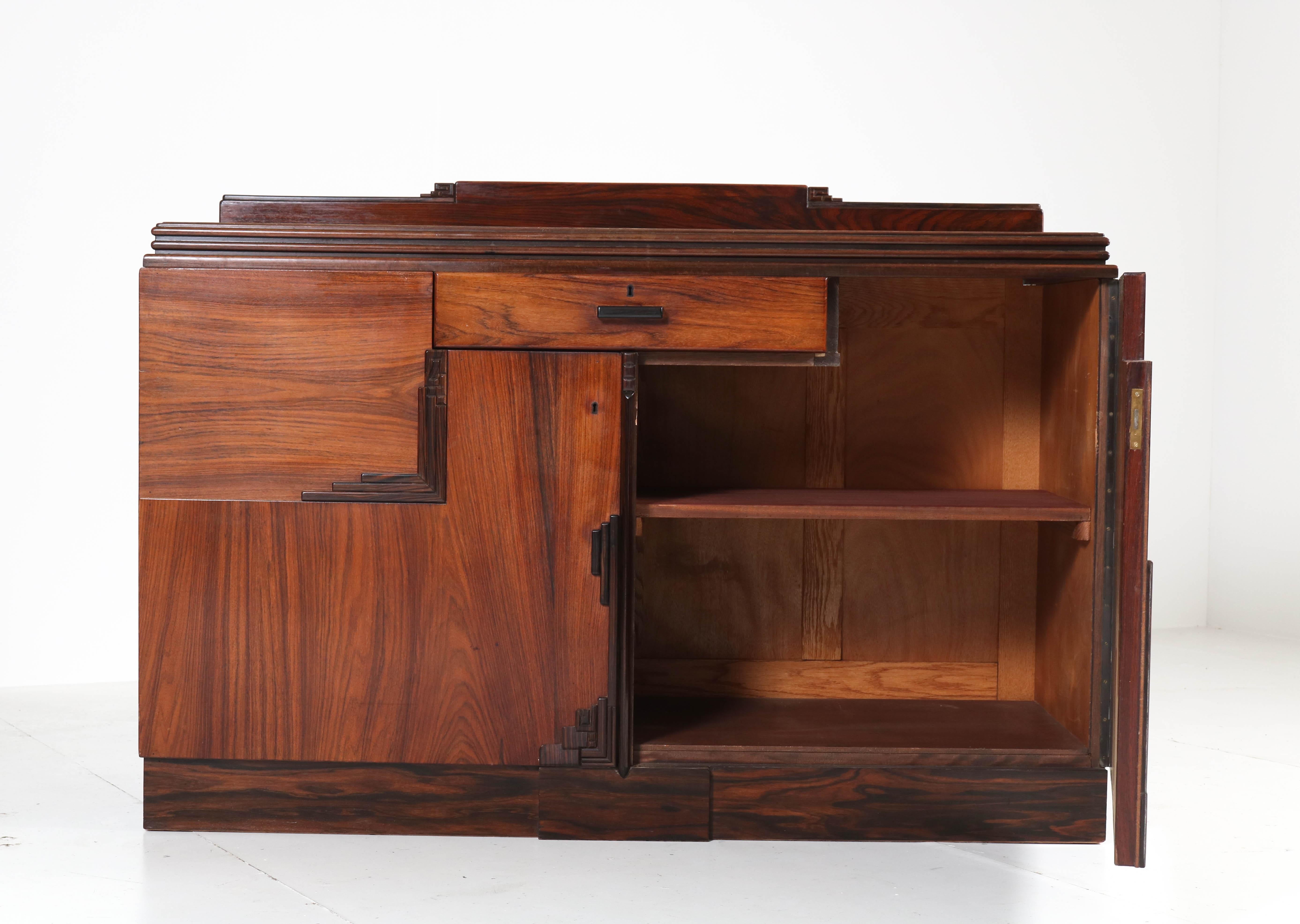 Rosewood Art Deco Amsterdam School Credenza or Sideboard by Fa. Drilling, 1920s 1