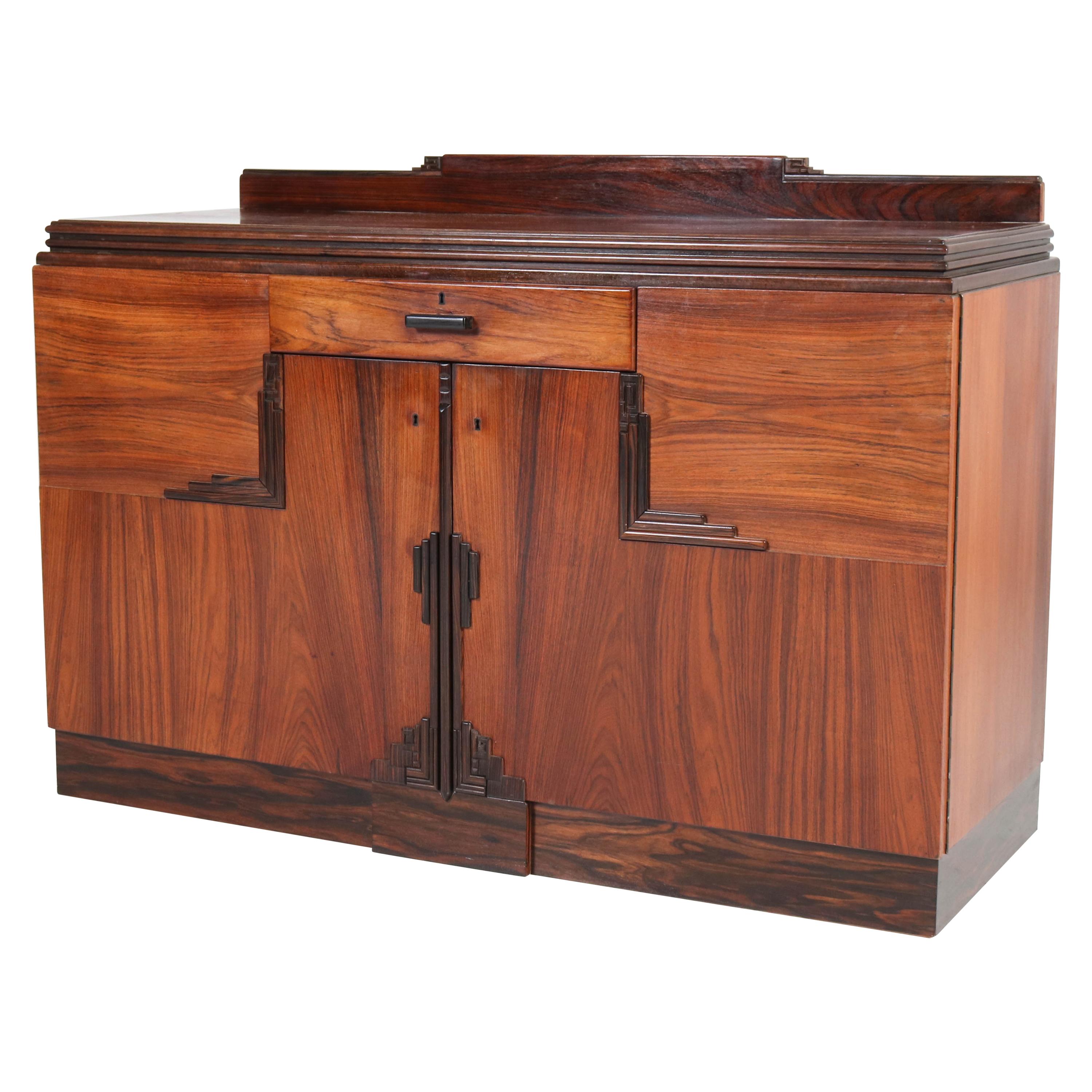 Rosewood Art Deco Amsterdam School Credenza or Sideboard by Fa. Drilling, 1920s