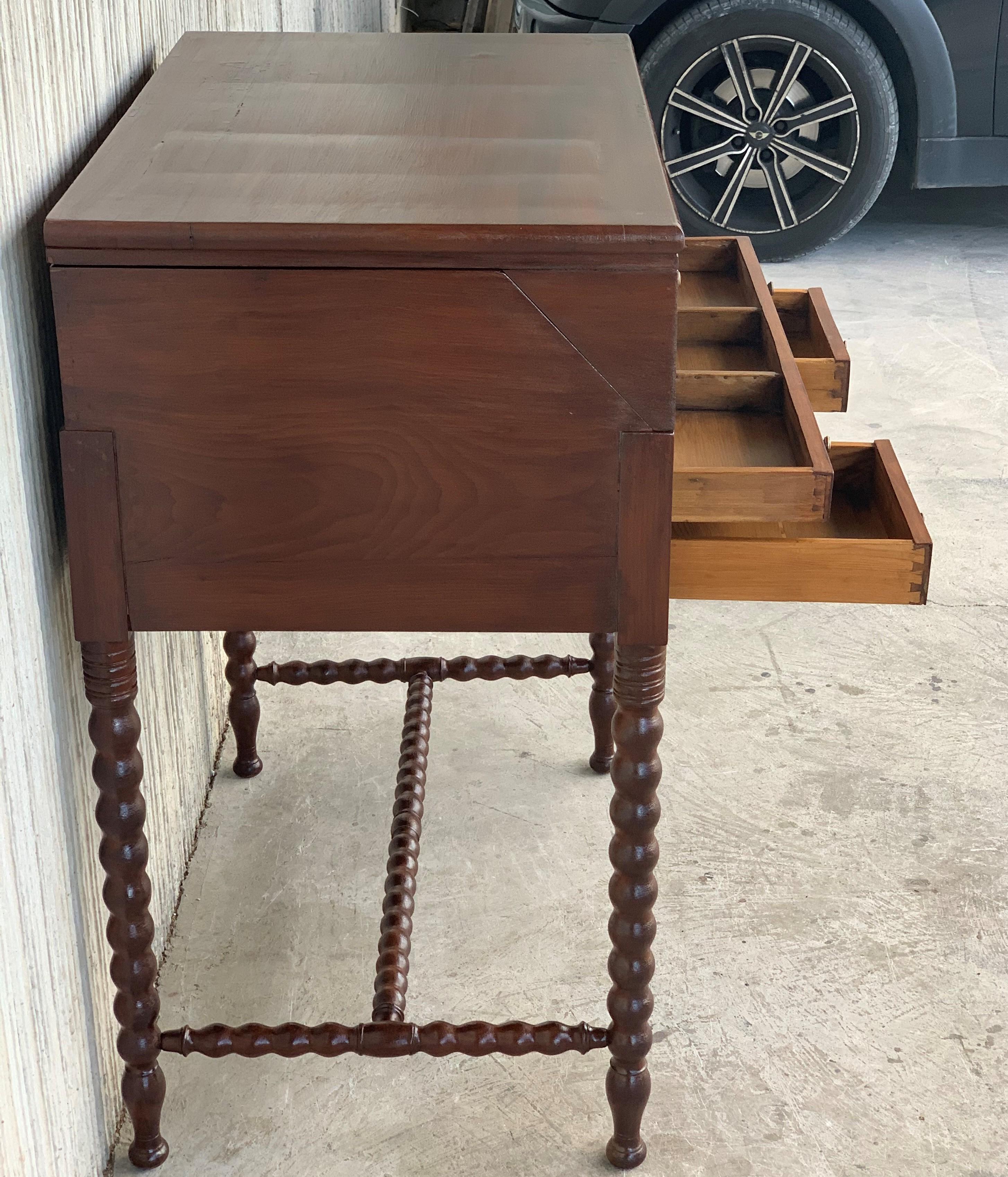 French Rosewood Art Deco Open Up Vanity or Secretary Desk, Dressing Table