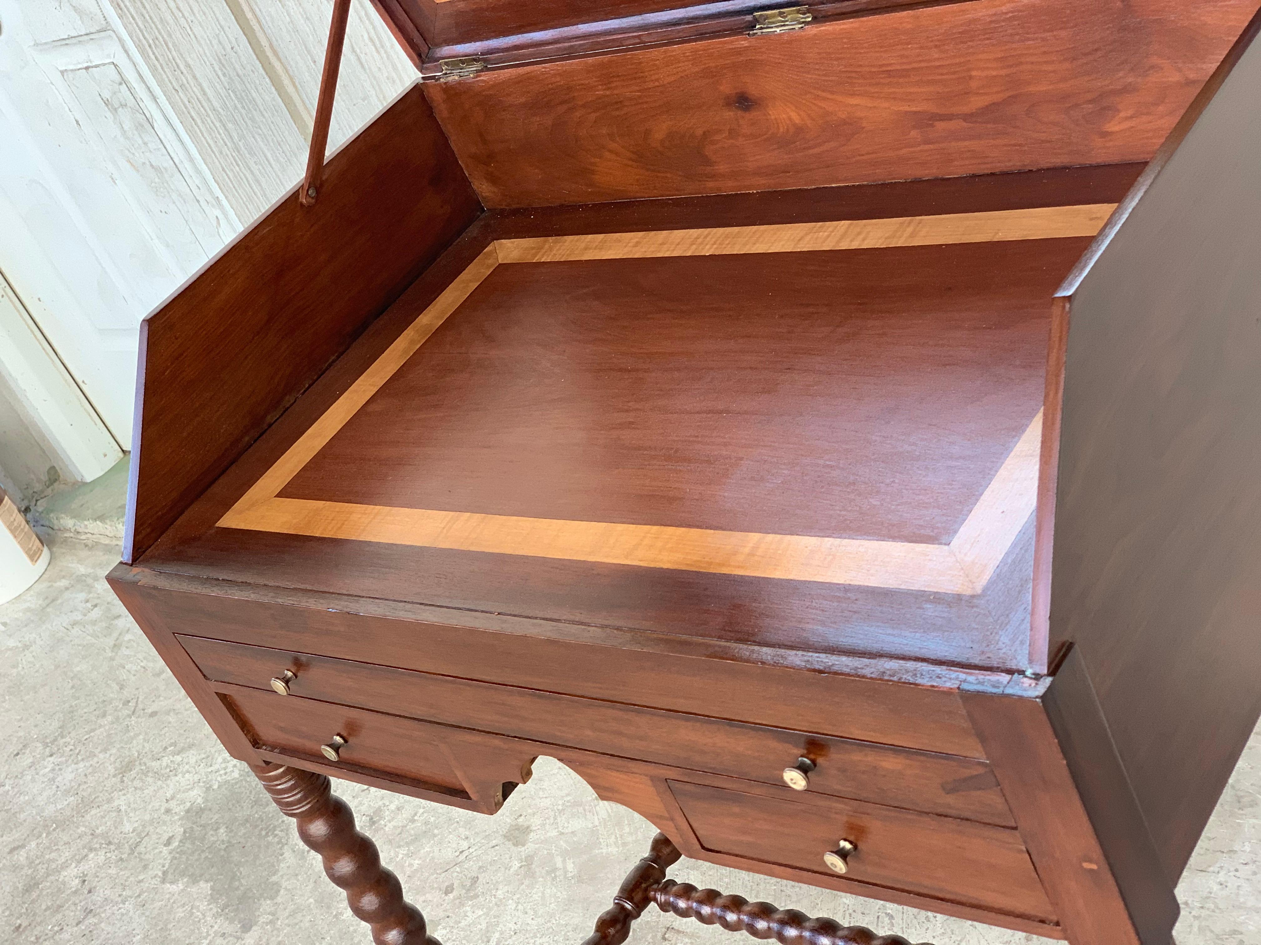 Rosewood Art Deco Open Up Vanity or Secretary Desk, Dressing Table In Good Condition In Miami, FL