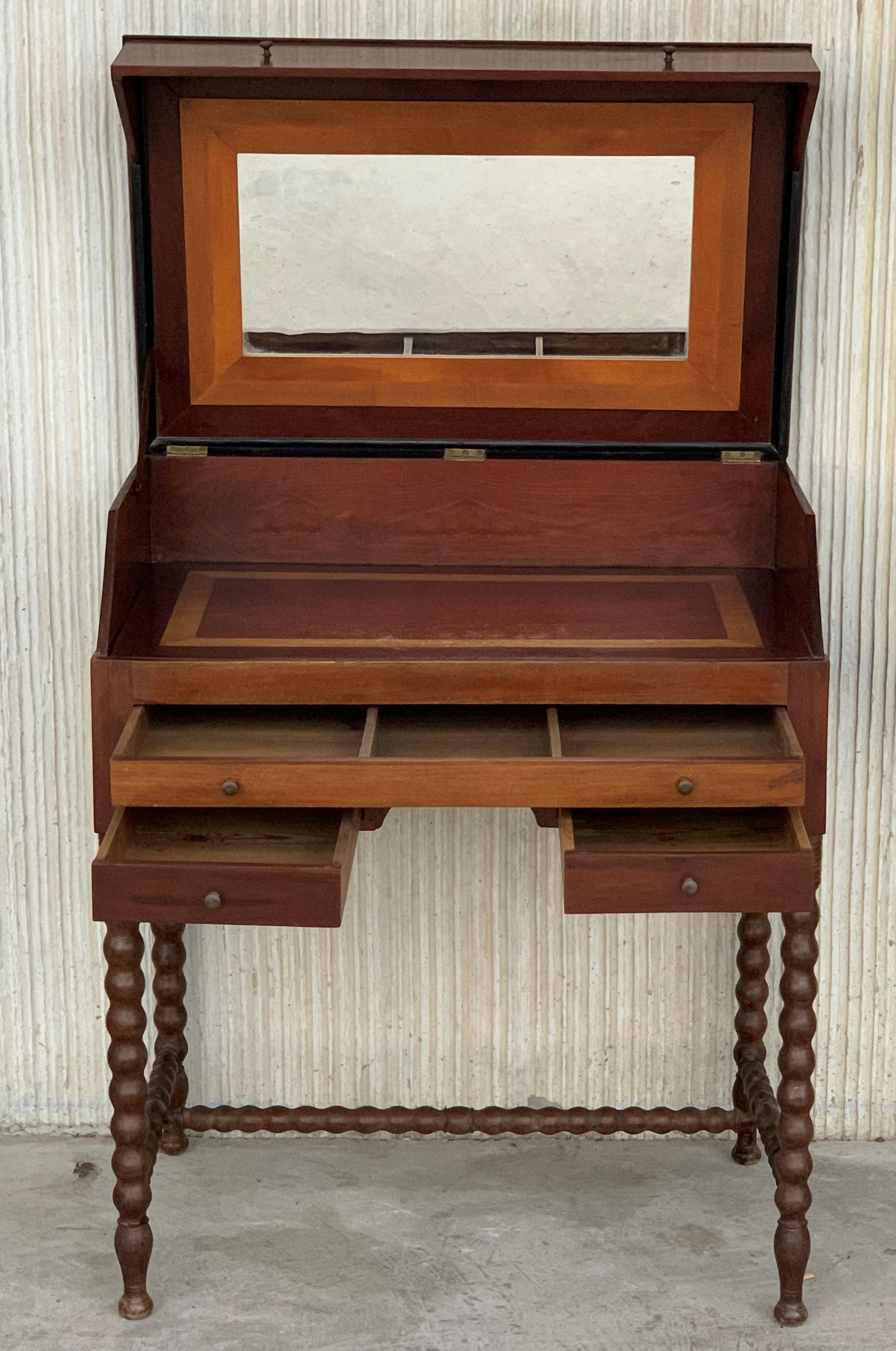 19th Century Rosewood Art Deco Open Up Vanity or Secretary Desk. Dressing Table