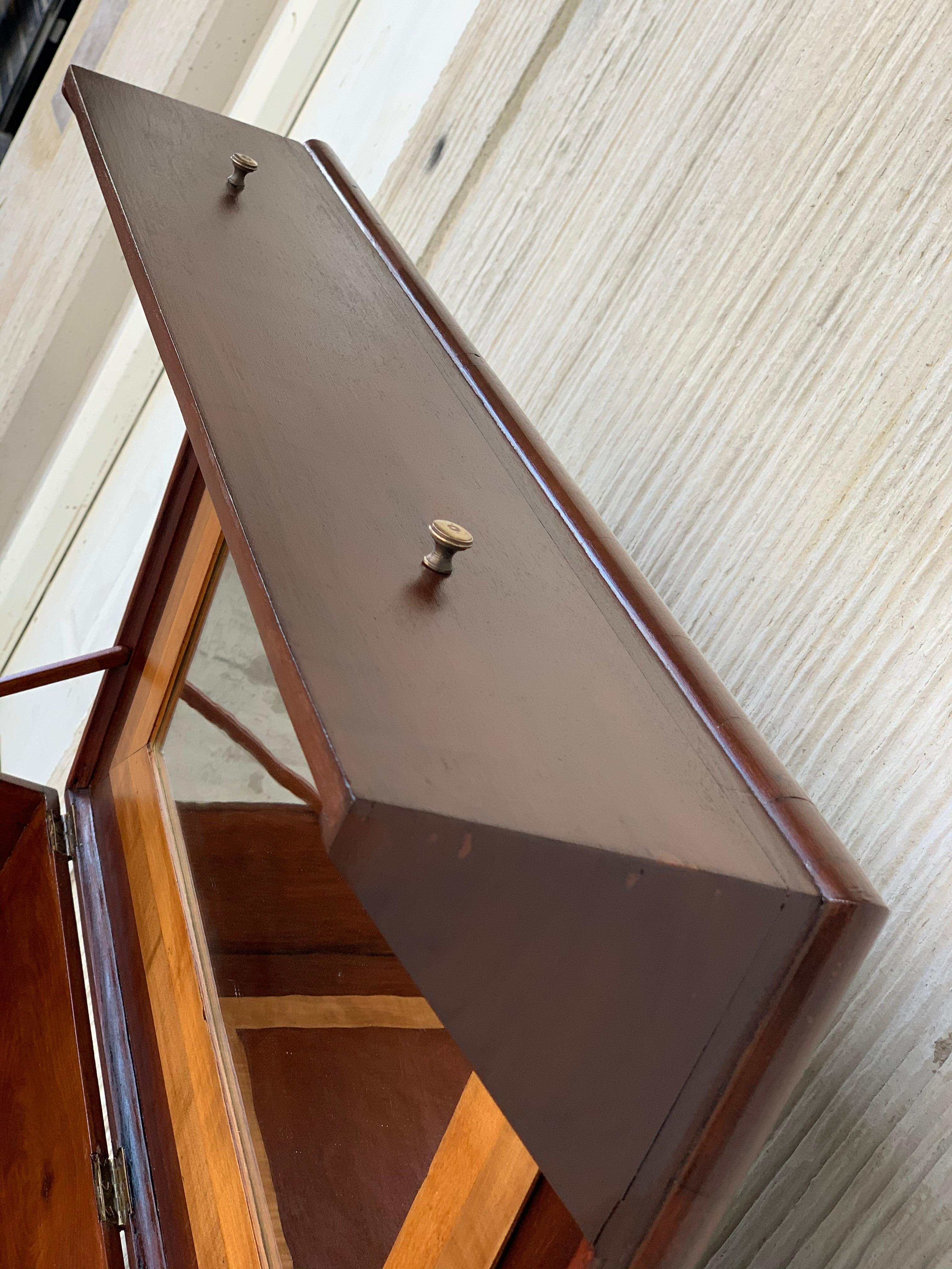 Mirror Rosewood Art Deco Open Up Vanity or Secretary Desk, Dressing Table