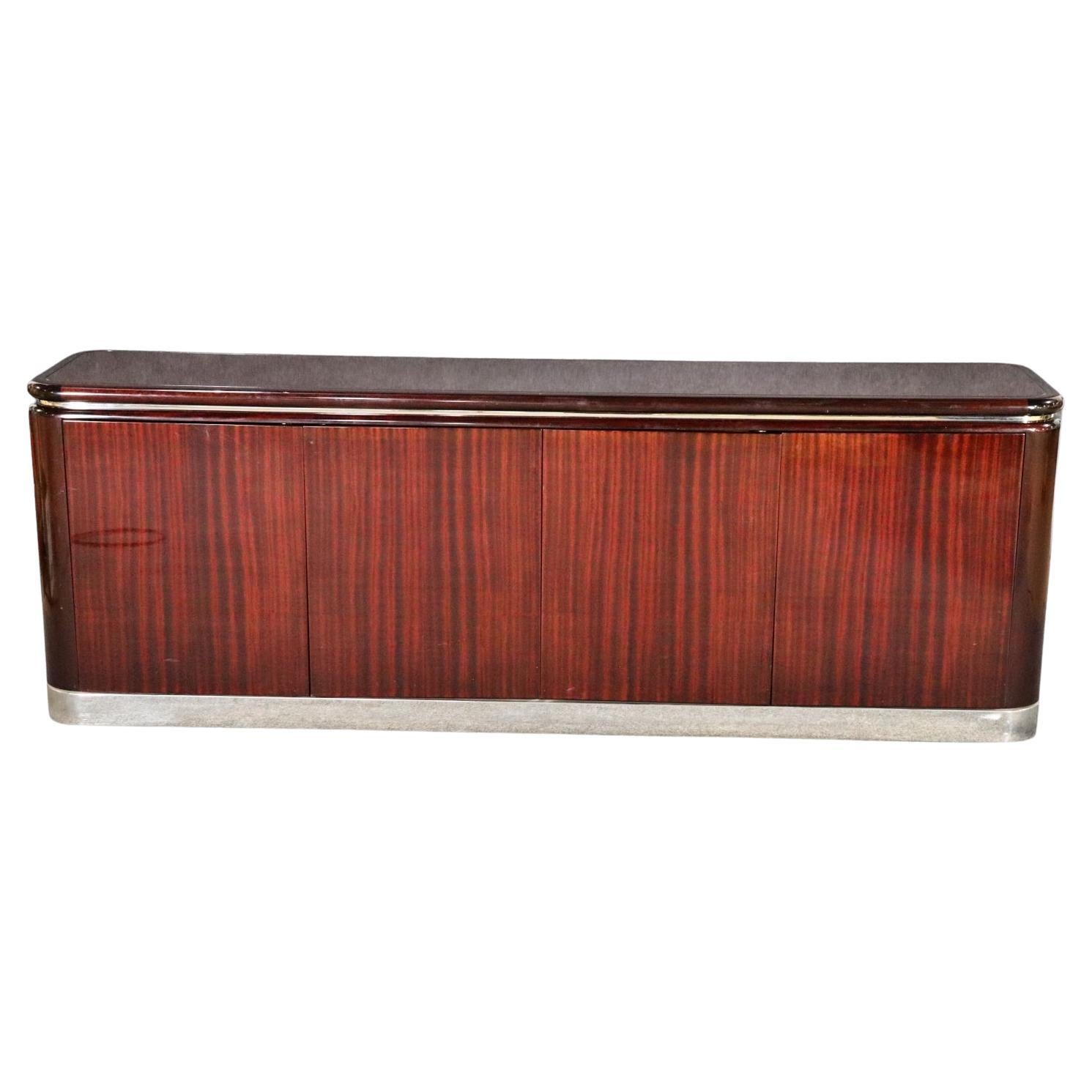 Rosewood Art Deco Pace Style Sideboard Buffet, circa 1980
