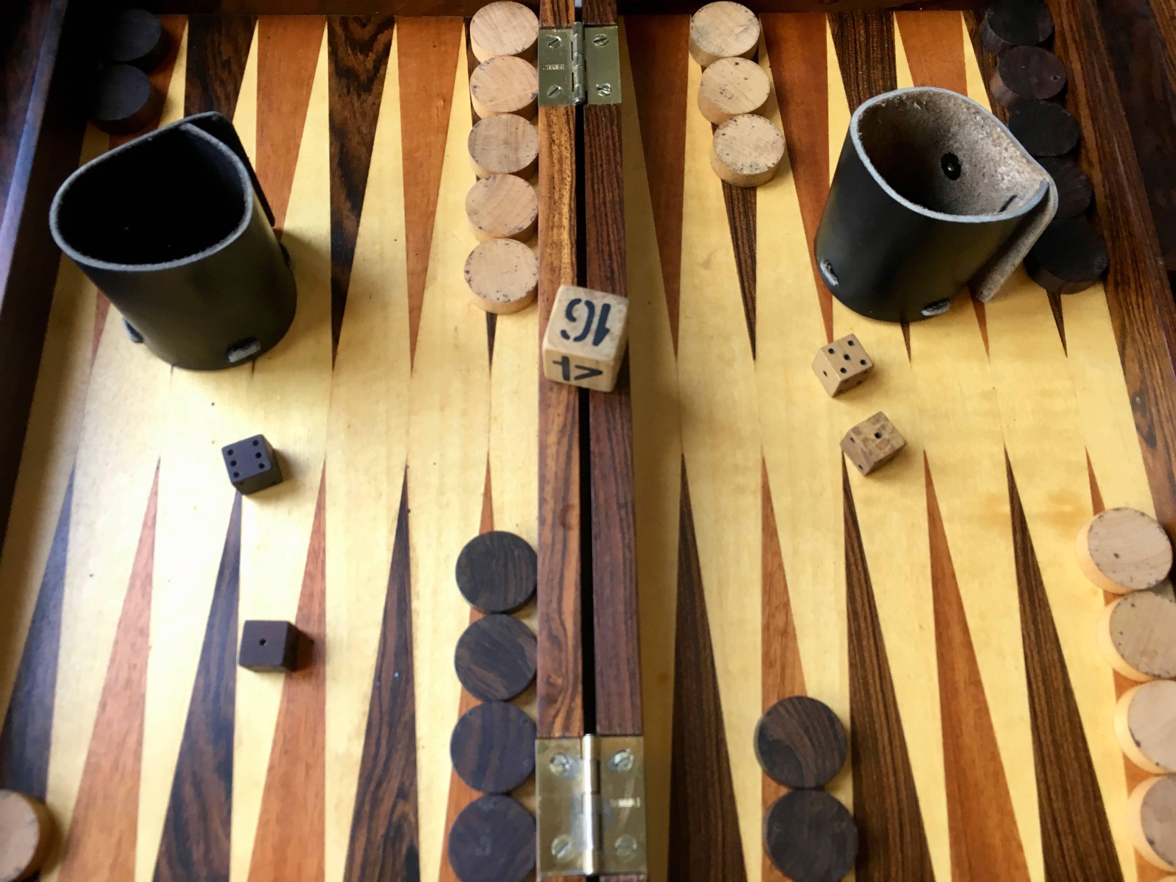 Rosewood Backgammon Board In Excellent Condition In Los Angeles, CA