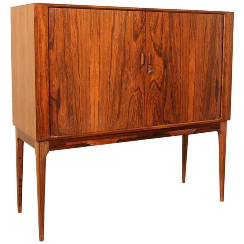 Rosewood bar cabinet by Kurt Østervig for K P Møbler Denmark For Sale