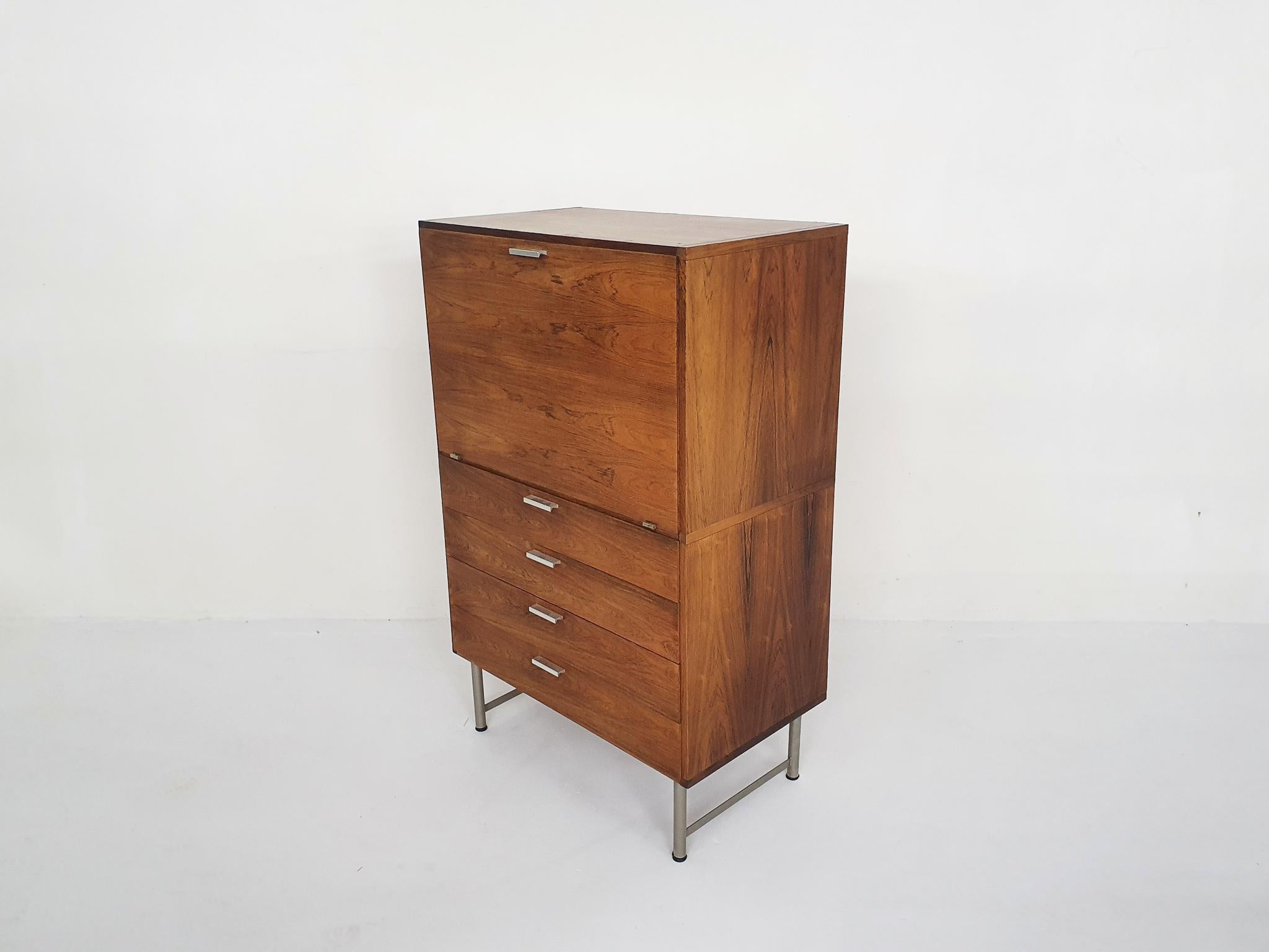 Rosewood Bar Cabinet or Secretaire by Cees Braakman for Pastoe CT69 In Good Condition In Amsterdam, NL