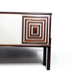 Rosewood Bar Cabinet with Geometric Rosewood Pattern