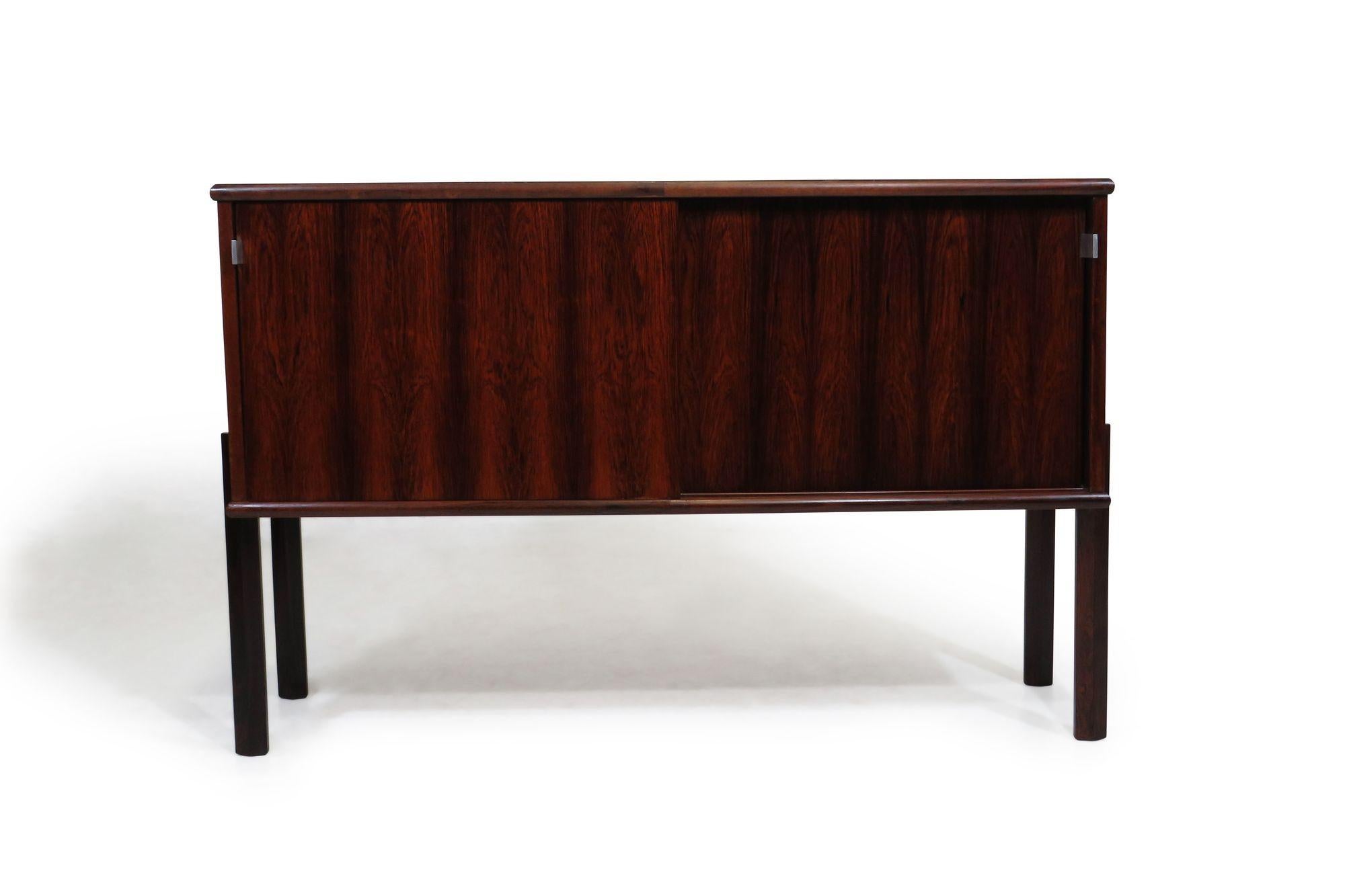 Brazilian Rosewood Bar Cabinet with Geometric Rosewood Pattern For Sale