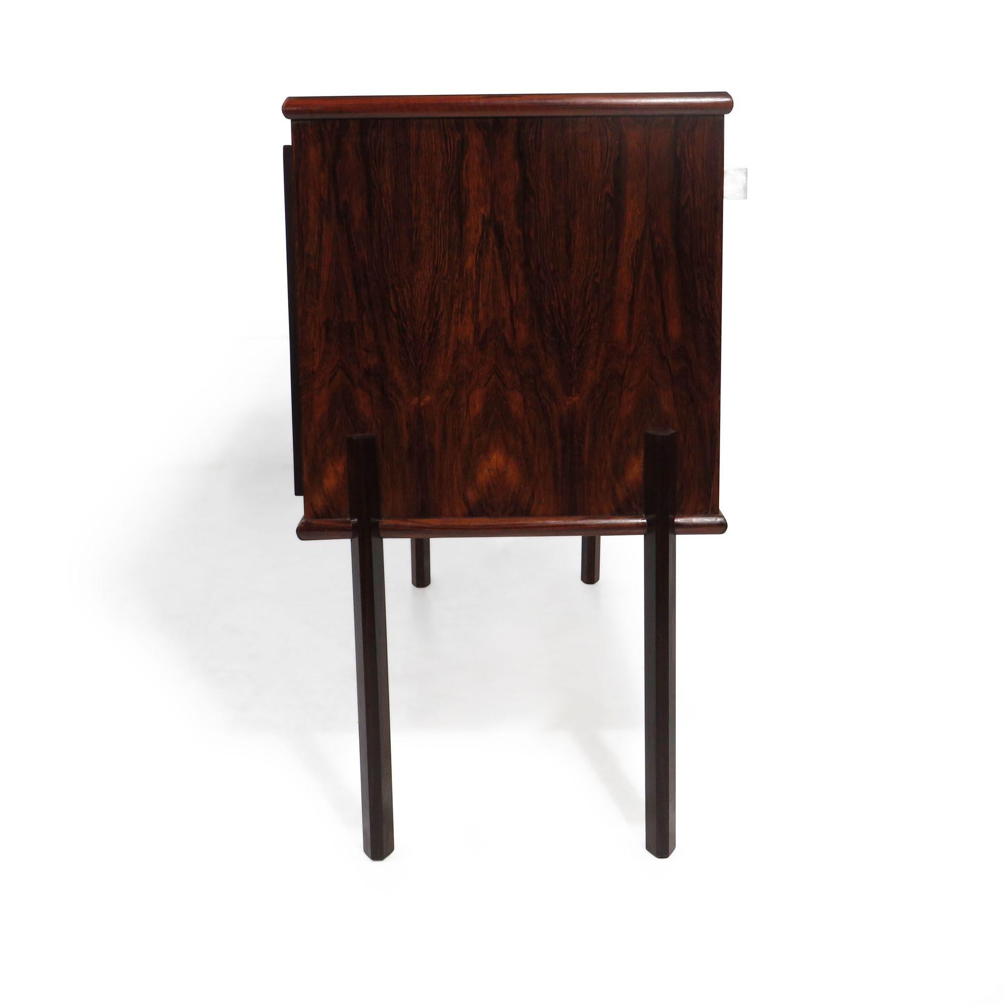 Rosewood Bar Cabinet with Geometric Rosewood Pattern For Sale 2