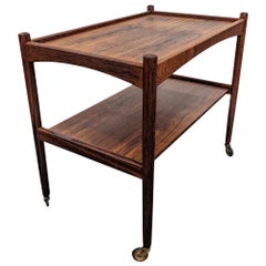 Rosewood Bar Cart - 082375 Vintage Danish Mid Century