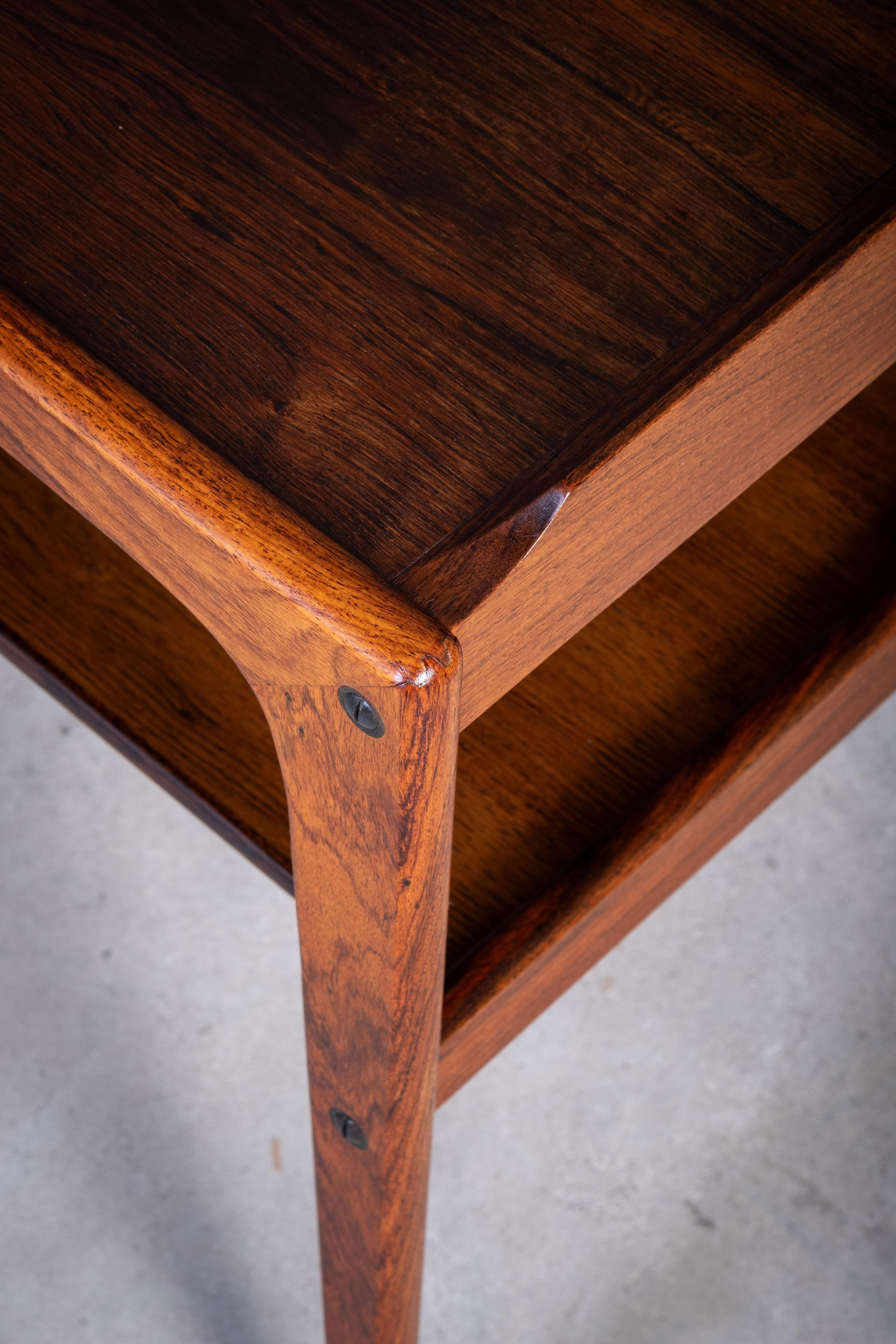 Chariot de bar en bois de rose par Edmund Brouer, Danemark, années 1970 Bon état - En vente à Nørre Aaby, DK