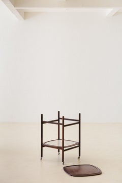 Carrito de bar de palisandro de Móveis Cantù, años 60, diseño moderno brasileño de mediados de siglo