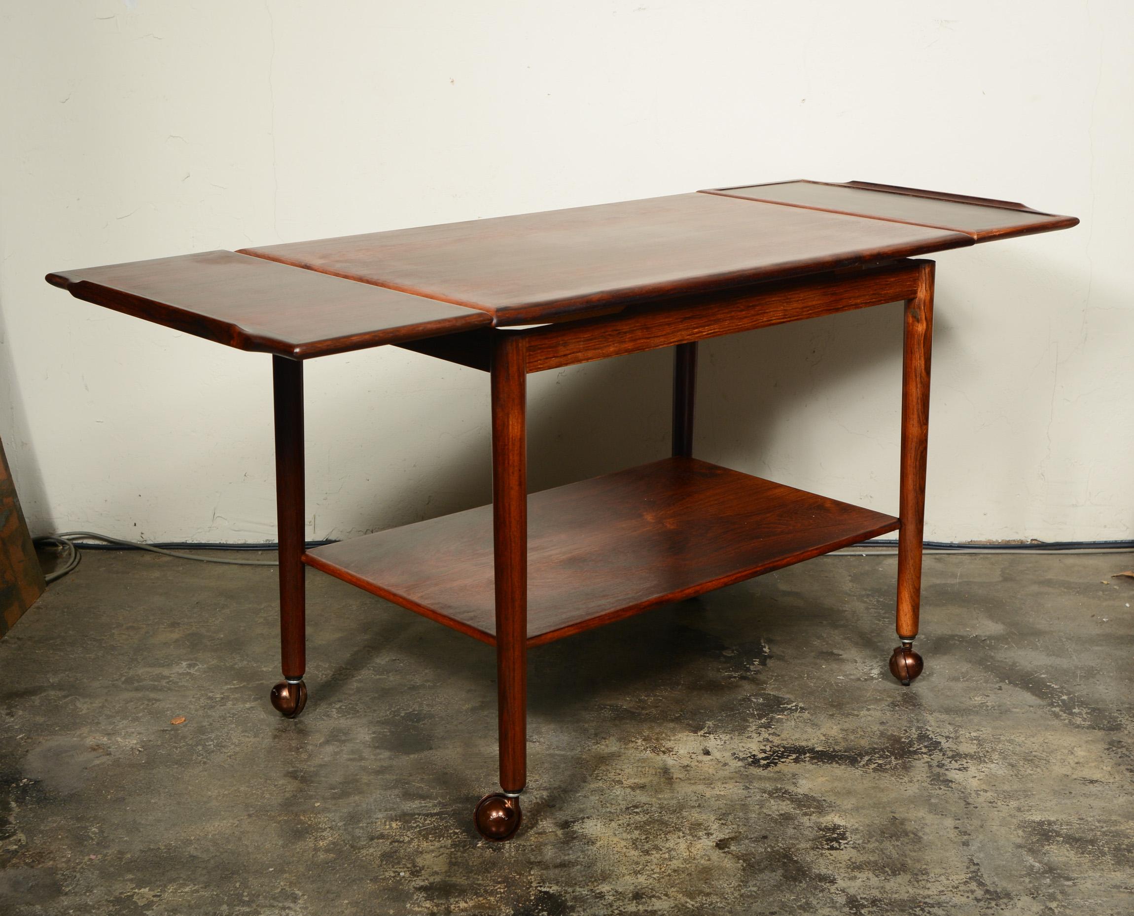 Rosewood Bar or Serving Cart by M. H. Mobler, Svendborg In Good Condition In San Mateo, CA