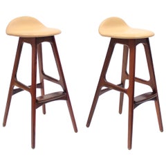 Rosewood Bar Stools OD 61 by Erik Buch for Oddense Maskinsnedkeri, 1960s