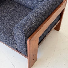 Chaise Bastiano en bois de rose par Afra & Tobia Scarpa pour Gavina en tissu Raf Simons